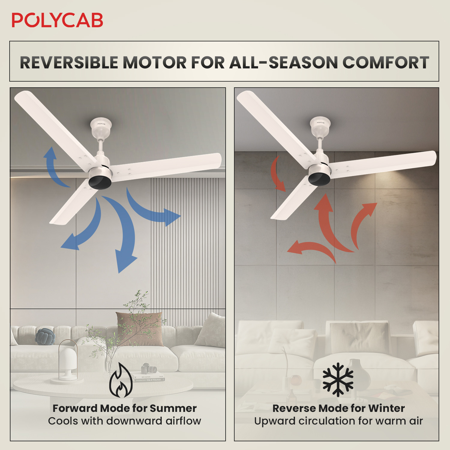 Image of Polycab Wizzy Plus 1200mm|100% Copper|High Air Delivery with 3 Year Warranty BLDC Motor with Remote 1200 mm Ceiling Fan