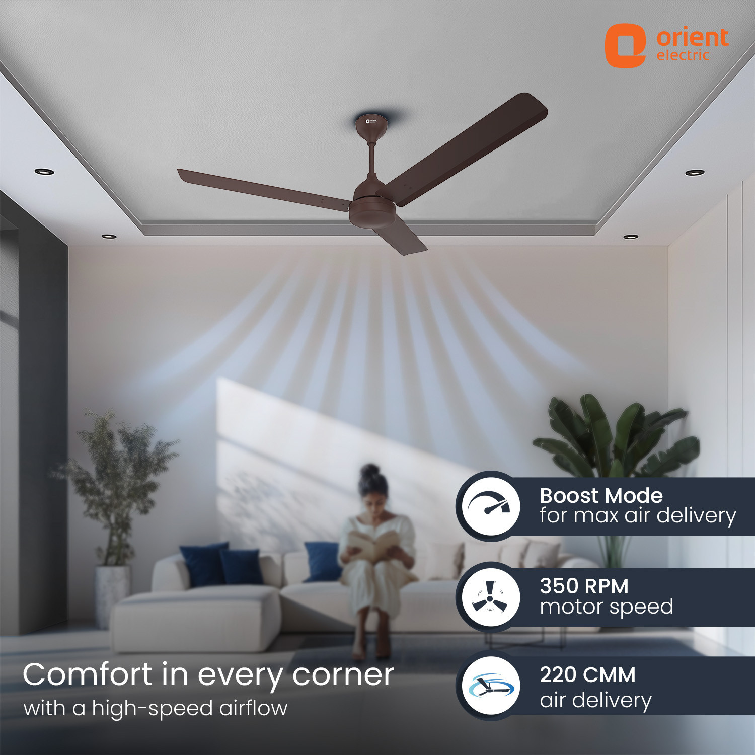 Image of Orient Electric Kratos Neu | Superior Air Delivery |BEE 5 Star Rated | Low Power Consumption with 3 Year Warranty BLDC Motor with Remote 1200 mm Ceiling Fan