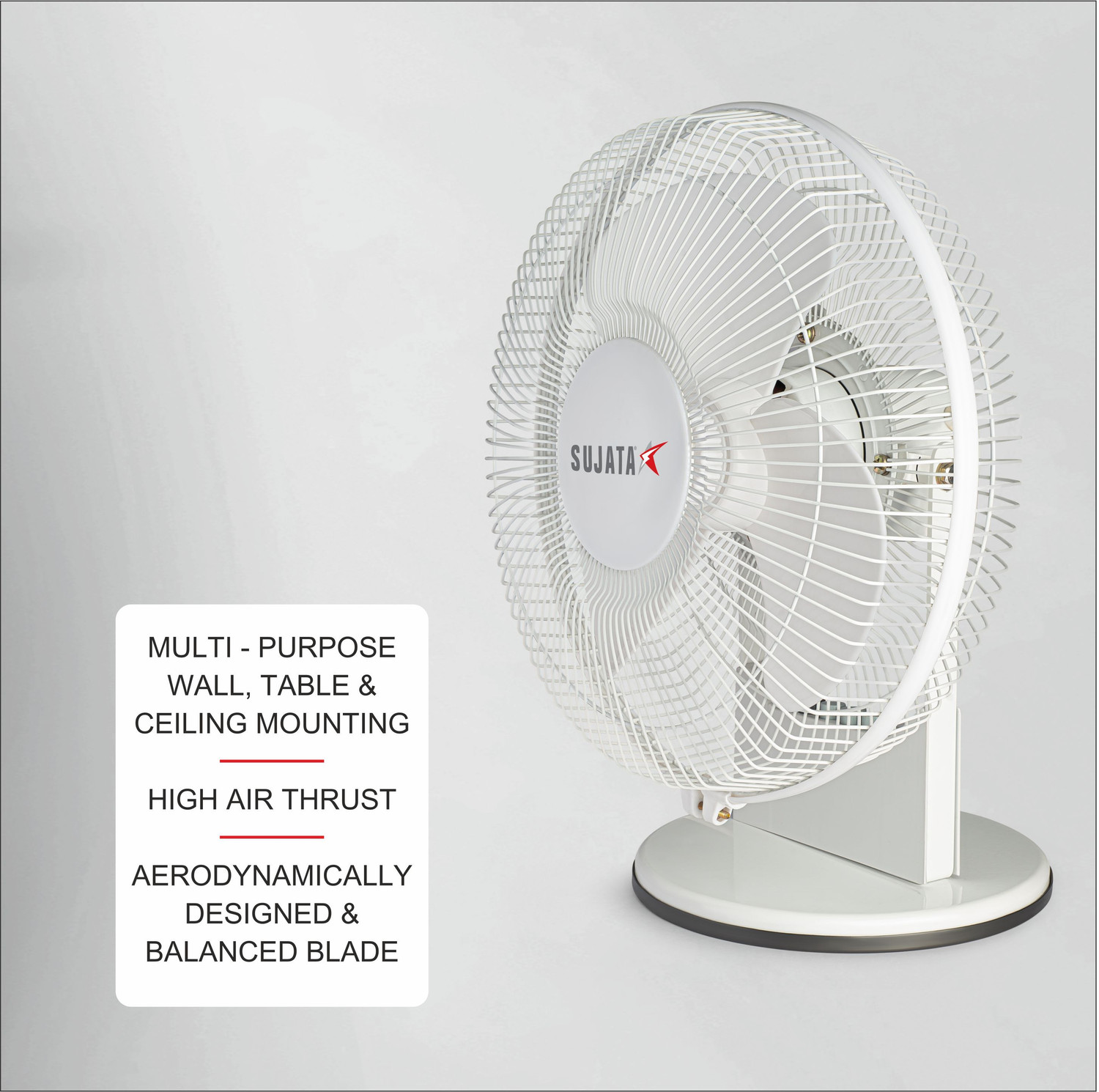 Image of SUJATA SAP 2700HS Table Fan | Copper Winding | Angle Adjustment | High Air Thrust Fan with 2 Year Warranty High Air Delivery 280 mm Table Fan