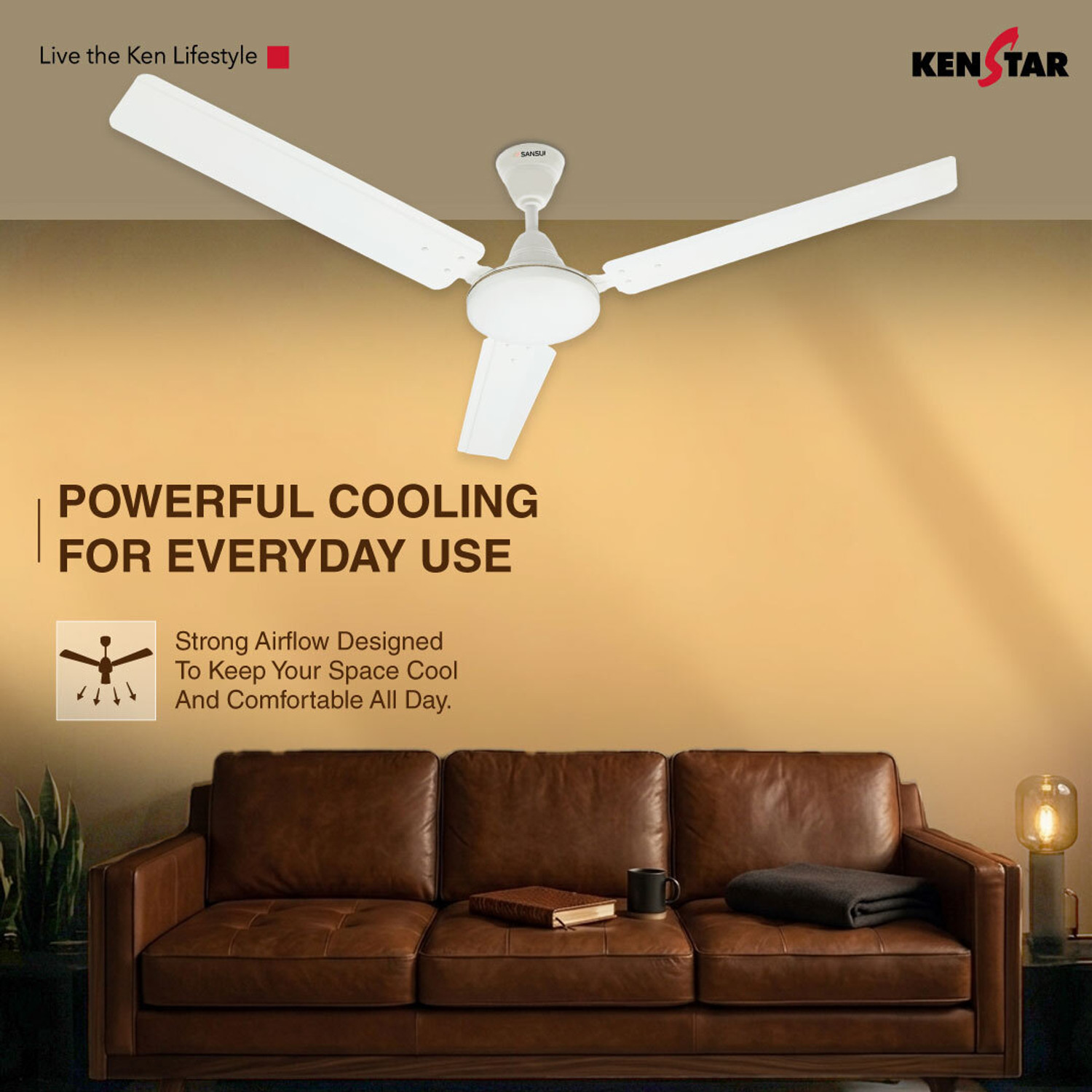 Image of Kenstar Vortex Max with 2 Year Warranty 1200 mm Ceiling Fan