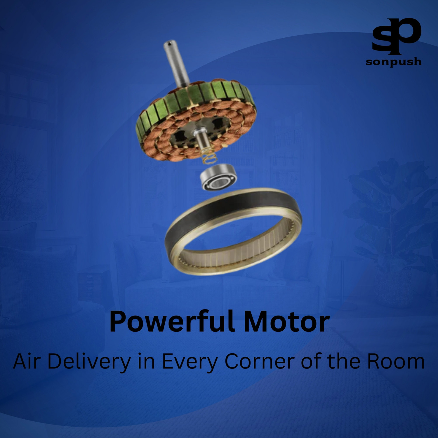 Image of Sonpush Glossy002 | 4 Blade | High Speed | Decorative with 2 Year Warranty Ultra High Speed 600 mm Ceiling Fan
