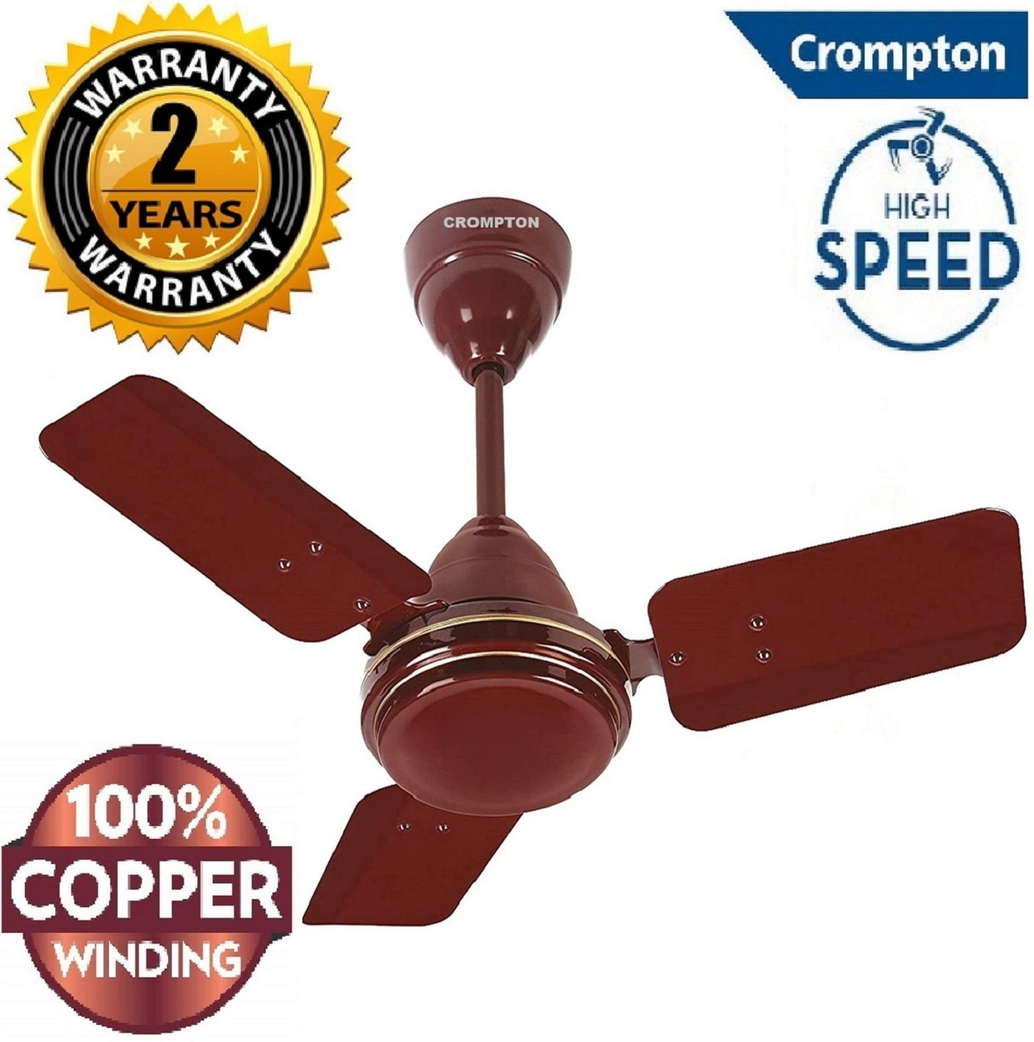 Image of Crompton SUREBREEZE HS Plus ULTRA HIGH SPEED 100% COPPER MOTOR LONGER LIFE 600MM /24inch25 with 24 Months Warranty Energy Saving 600 mm Ceiling Fan