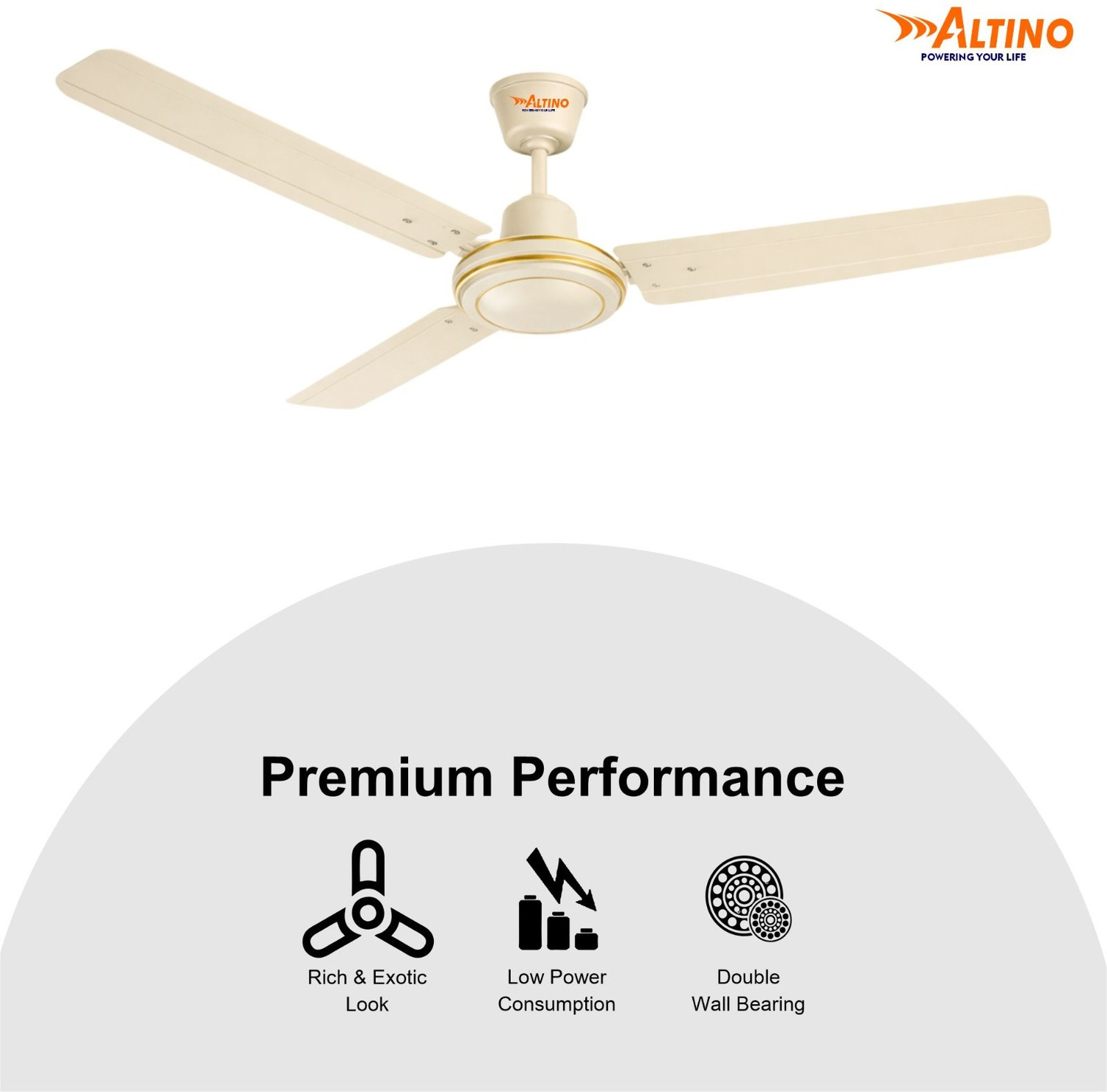 Image of ALTINO TEZZZ Ivory-29 with 2 Year Warranty 1200 mm Ceiling Fan