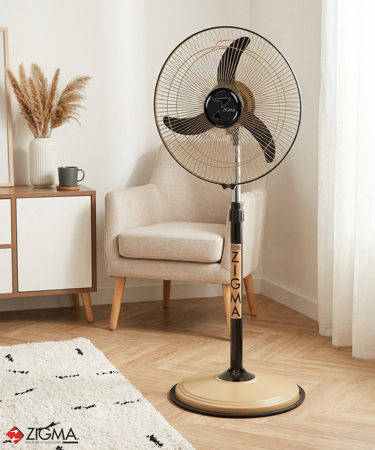 Image of zigma Bullet Heavy Duty ISI CERTIFIED | Adjustable Height | High Speed with 1 Year Warranty 400 mm Pedestal Fan