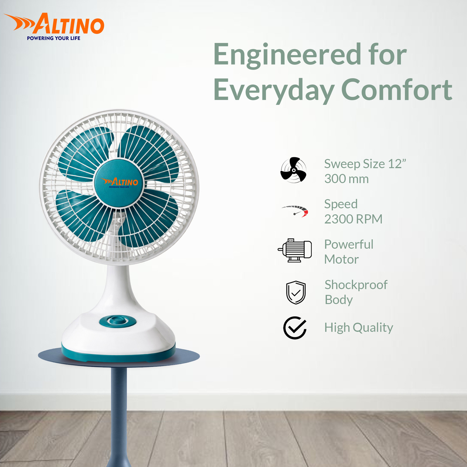Image of ALTINO 12 Inch Oscillating | High Speed | 4 Blade | Speedo Max | Table Fan with 1 Year Warranty Ultra High Speed 1200 mm Table Fan