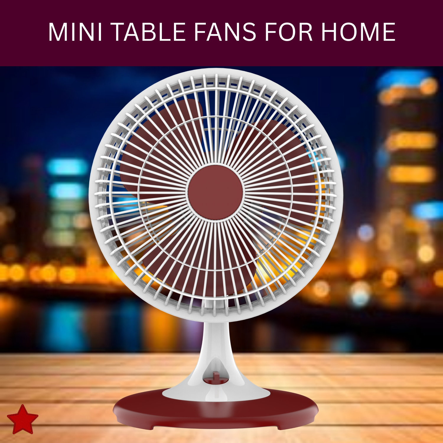 Image of SYARA 300mm(12Inch.) Mini AC Cooler Fan, Small Evaporative Air Table Fan For HomeB443 Silent Operation 300 mm Table Fan