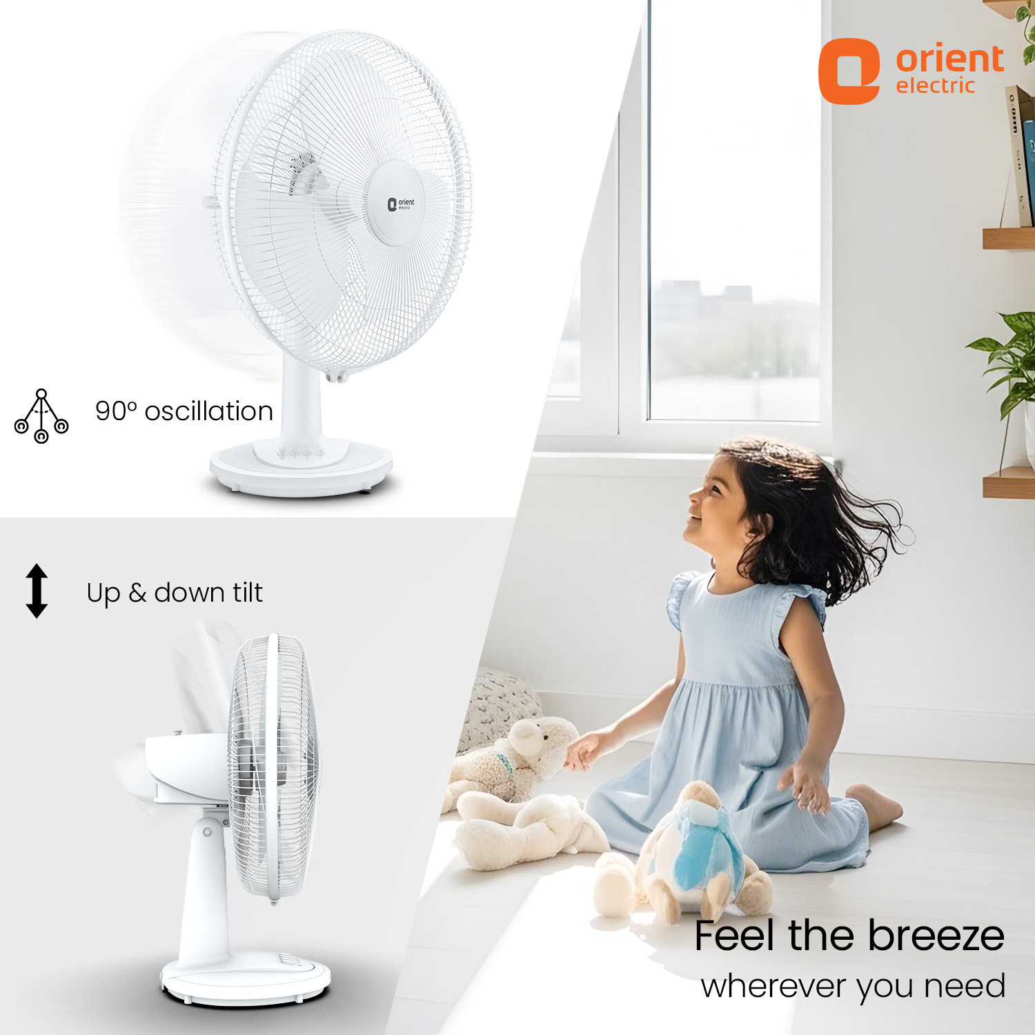 Image of Orient Electric Table 77 |100% Copper Motor|Superior Air Delivery |3 Speed| Military Grade Guard with 2 Year Warranty Ultra High Speed 400 mm Table Fan