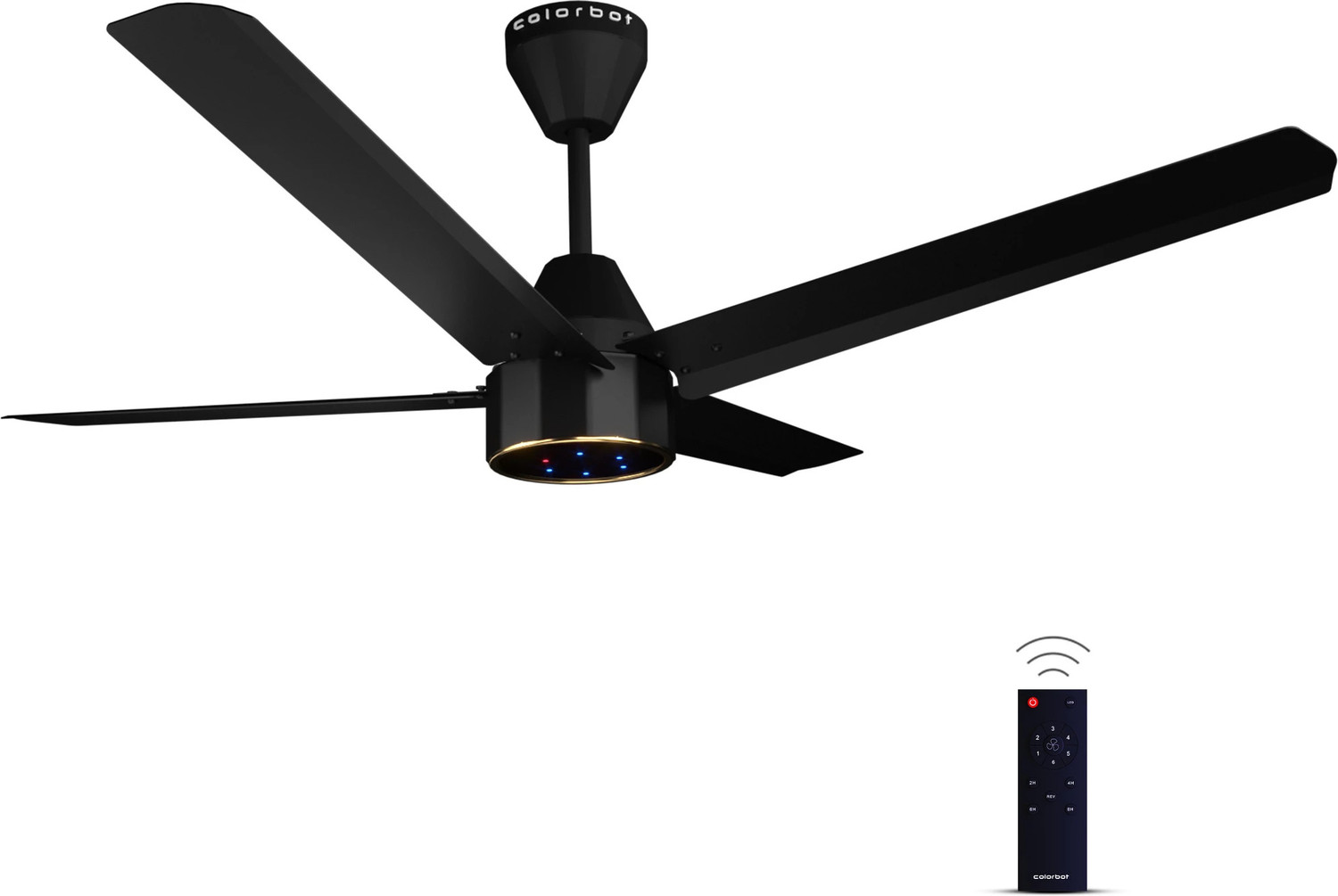 Image of Colorbot Knoxx Quad BLDC Remote Controlled 4 Blade|High Airflow|LED|AeroQuiet+ Technolog with 4 Year Warranty BLDC Motor with Remote, With LED Indicators 1200 mm Ceiling Fan
