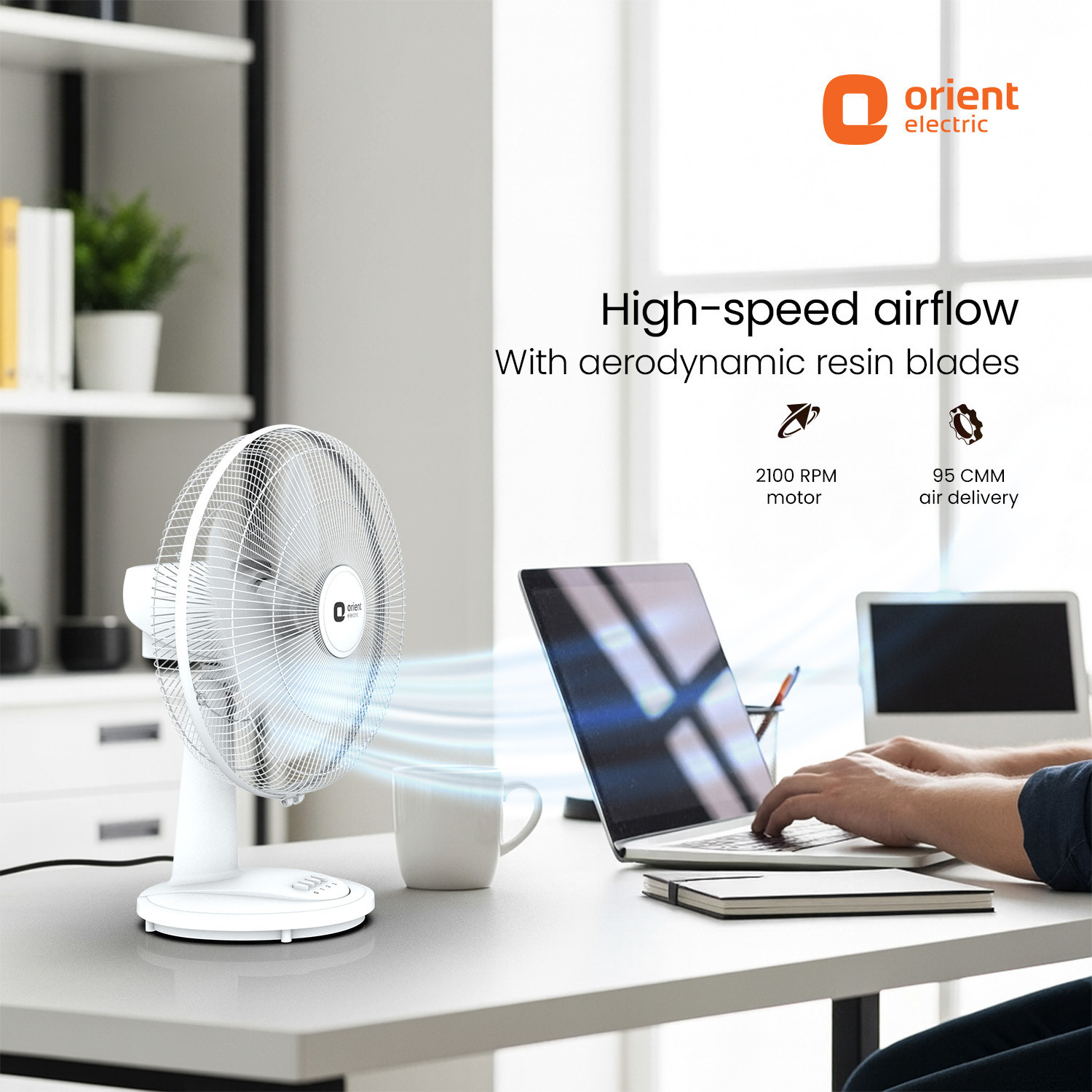 Image of Orient Electric Table 77 |100% Copper Motor|Superior Air Delivery |3 Speed| Military Grade Guard with 2 Year Warranty Ultra High Speed 400 mm Table Fan