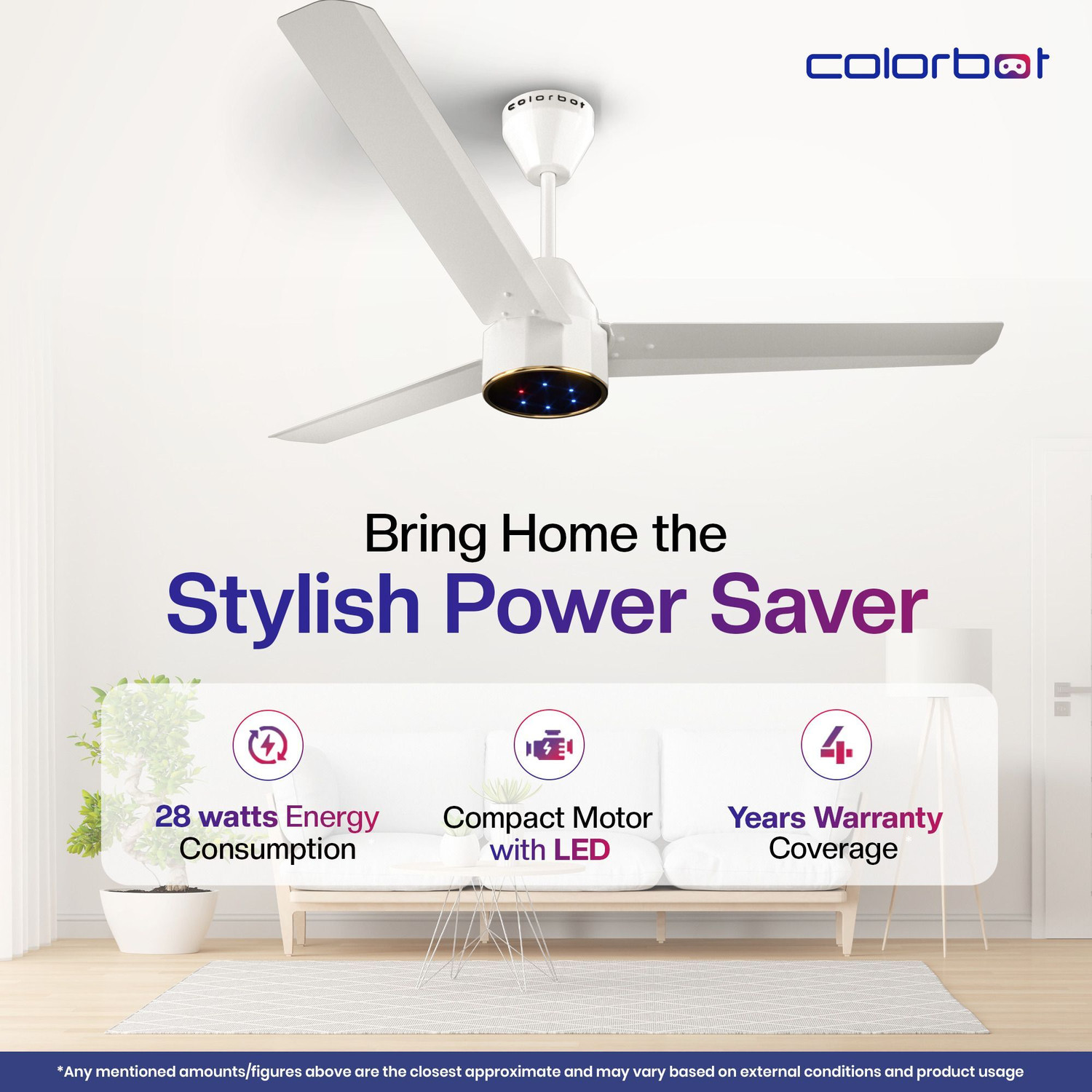 Image of Colorbot Knoxx BLDC Remote Controlled | Highspeed |LED|Reverse Mode| AeroQuiet+ Technolog with 4 Year Warranty BLDC Motor with Remote, With LED Indicators 1200 mm Ceiling Fan