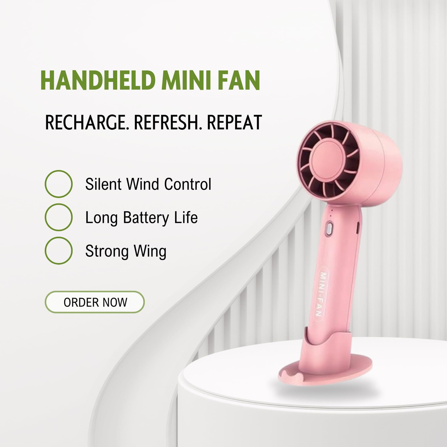 Image of TUNISKY Portable Mini Cooling Fan USB Rechargeable, Compact Personal Fan for Home with 1 Months Warranty 200 mm Table Fan