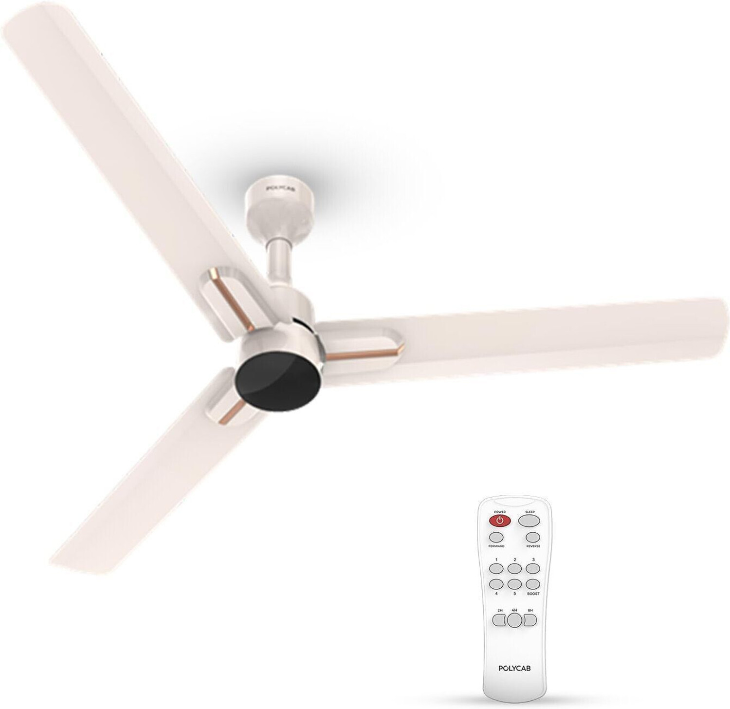 Image of Polycab Wizzy Neo100% CopperHigh Air Delivery with 4 Year Warranty BLDC Motor with Remote 1200 mm Ceiling Fan