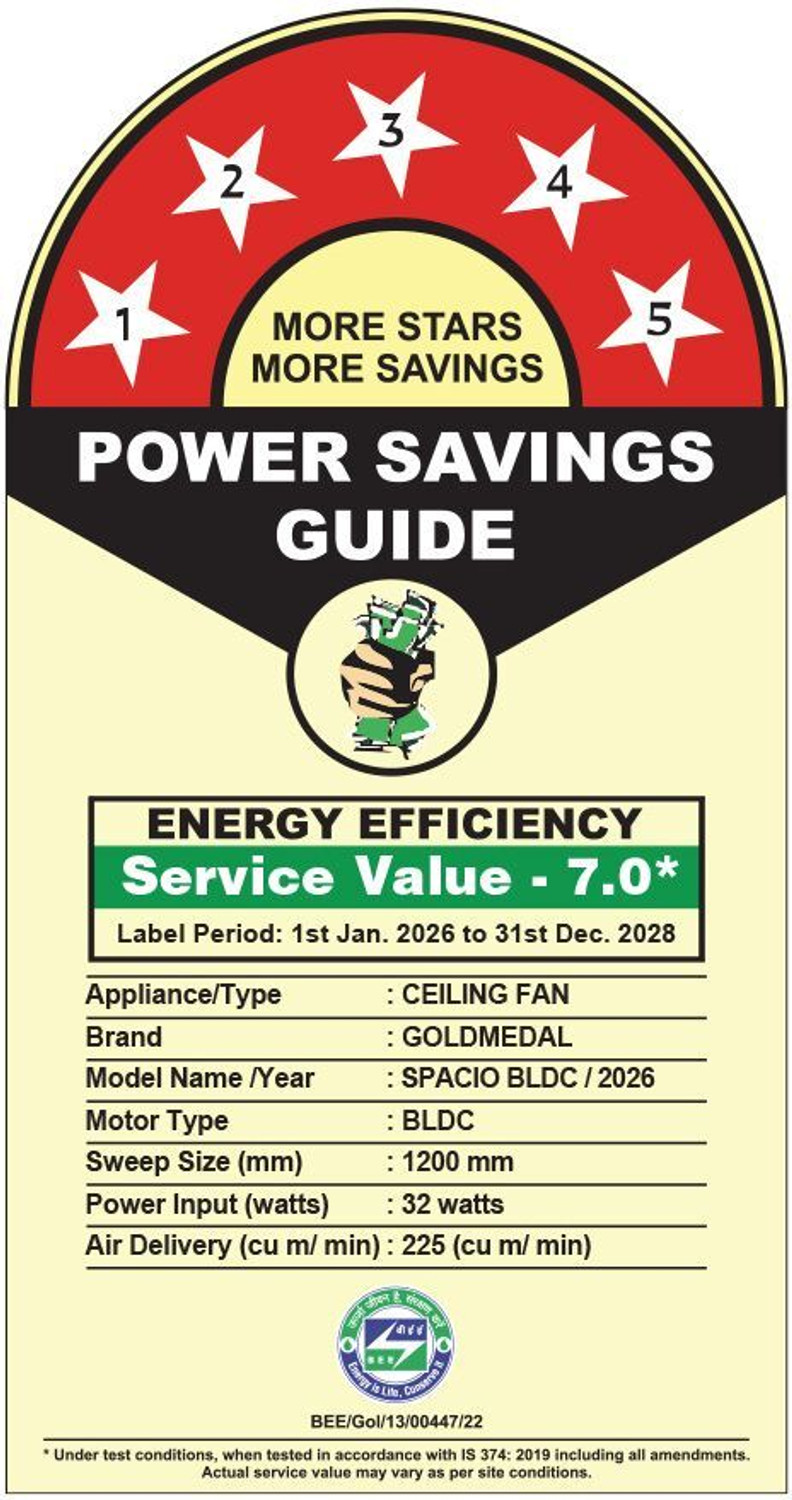 Image of Goldmedal Spacio BLDC with 5 Year Warranty BLDC with Remote and Regulator 1200 mm Ceiling Fan