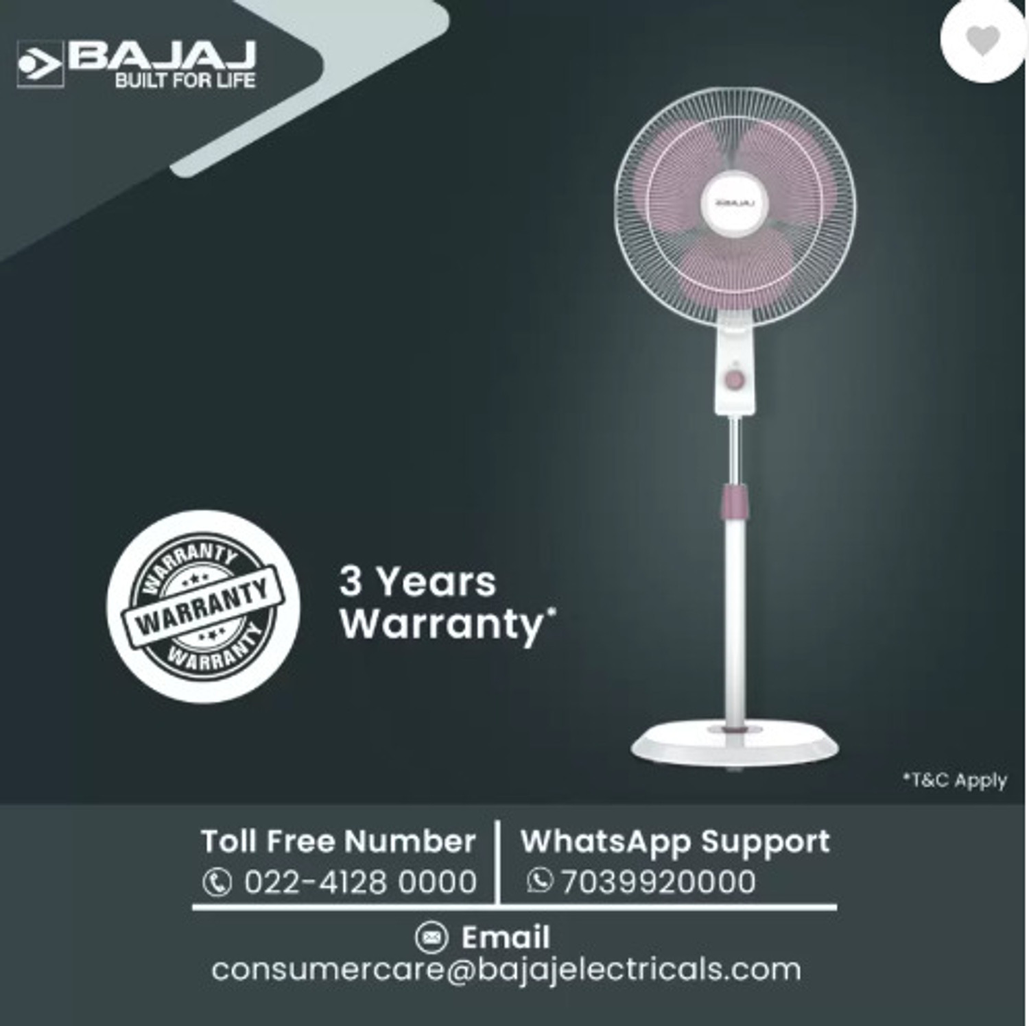 Image of BAJAJ Robusto with 1 Year Warranty 400 mm Pedestal Fan