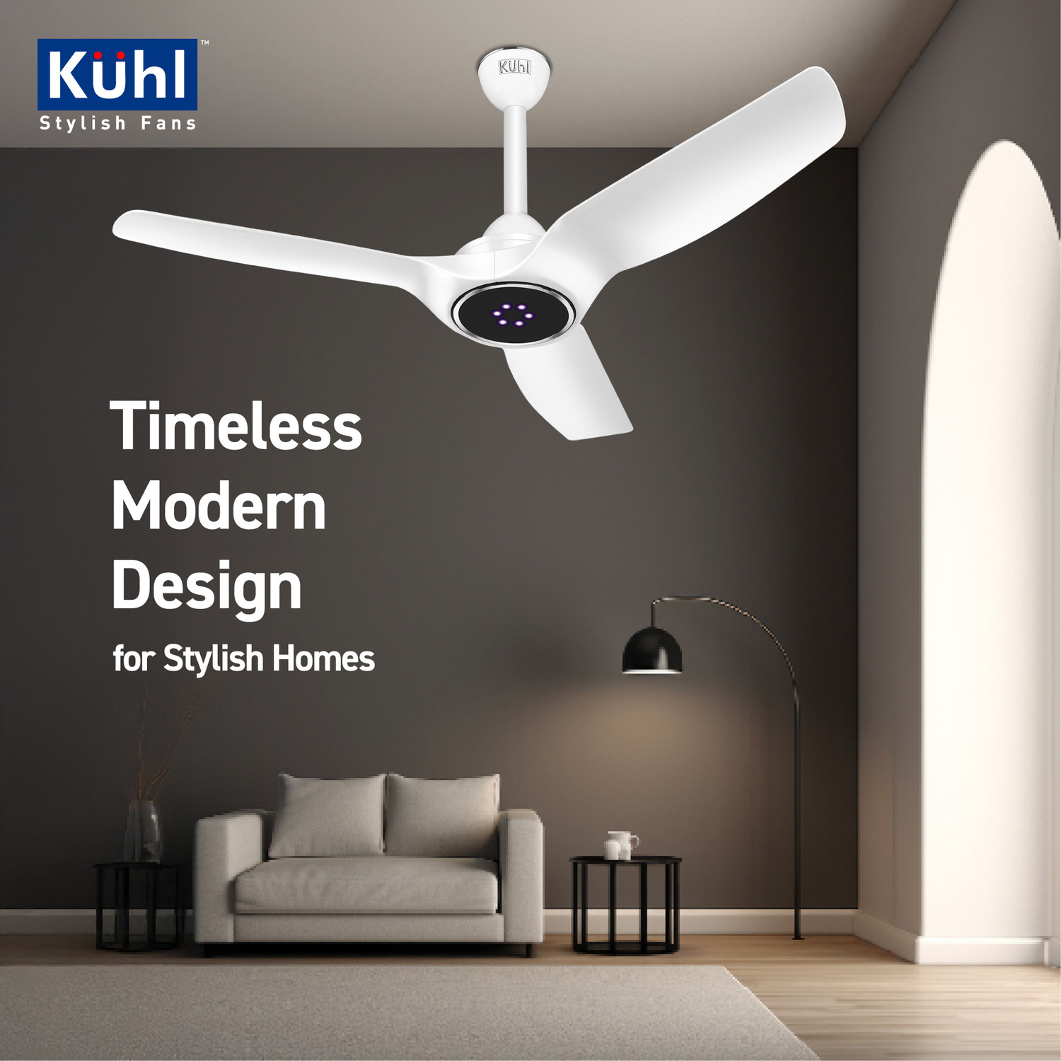 Image of KUHL Meridian M3 Power Saving BLDC Ceiling Fan|Air Flow|LED Indicators & Reverse Mode BLDC Motor with Remote 1200 mm Ceiling Fan