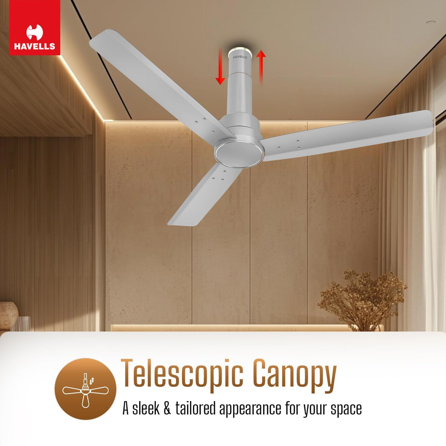 Image of HAVELLS Elio BLDC, High Air Delivery with Energy Saving, with 2 Year Warranty BLDC Motor with Remote 1200 mm Ceiling Fan