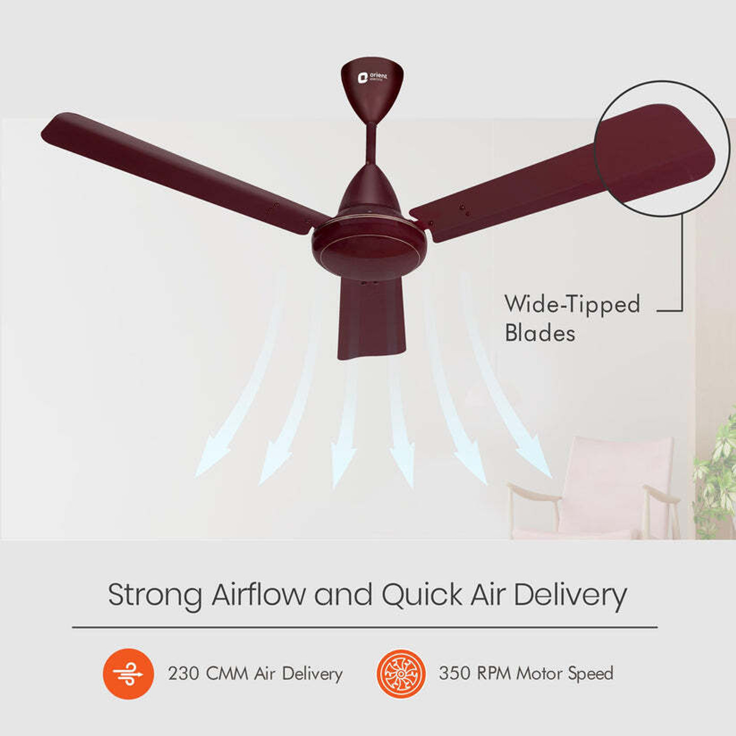 Image of Orient Electric Ef with 5 Year Warranty BLDC Motor with Remote 1200 mm Ceiling Fan