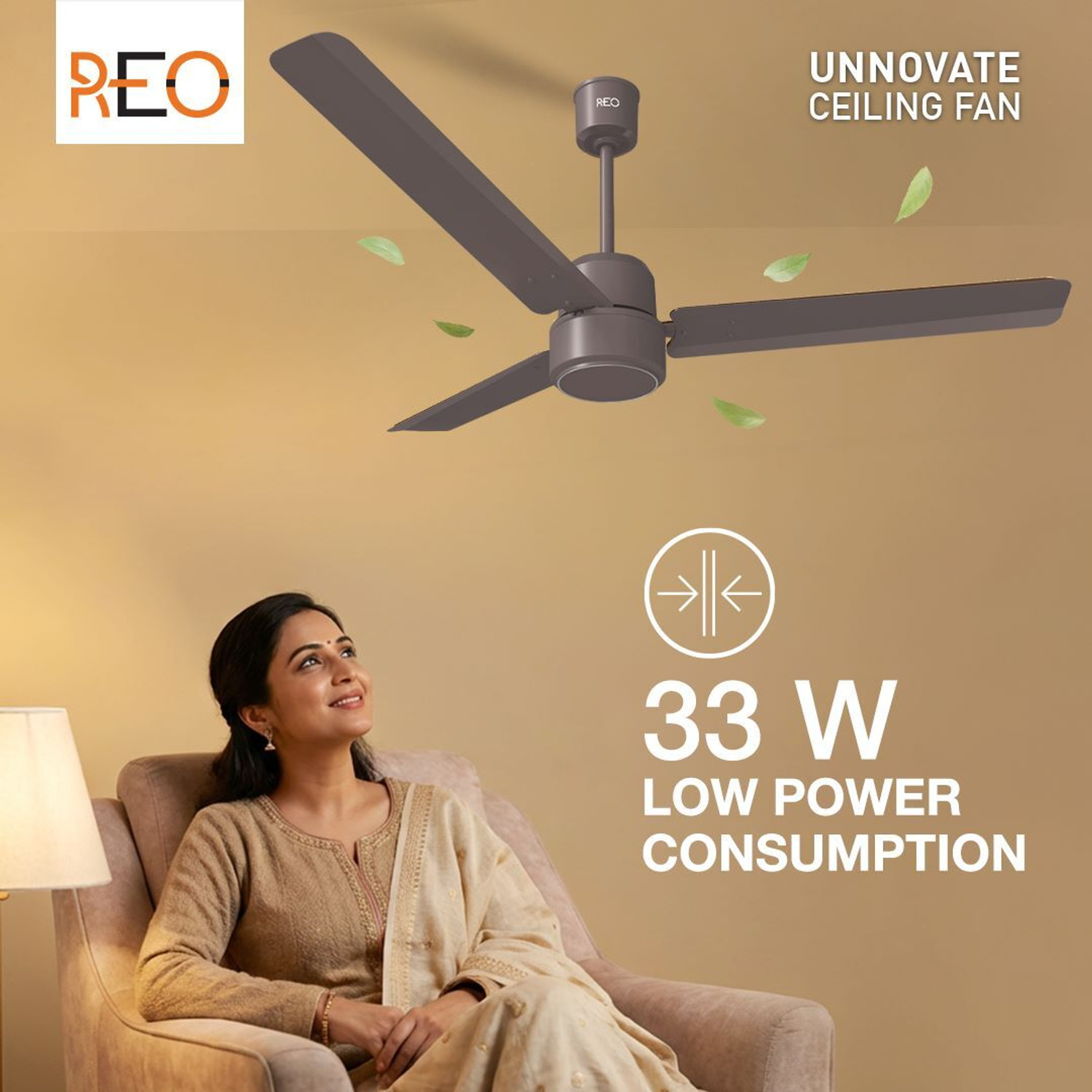 Image of Reo by Havells Unnovate|Remote Controlled|Reverse Rotation Mode| Timer Setting| Low Noise with 2 Year Warranty BLDC Motor 1200 mm Ceiling Fan