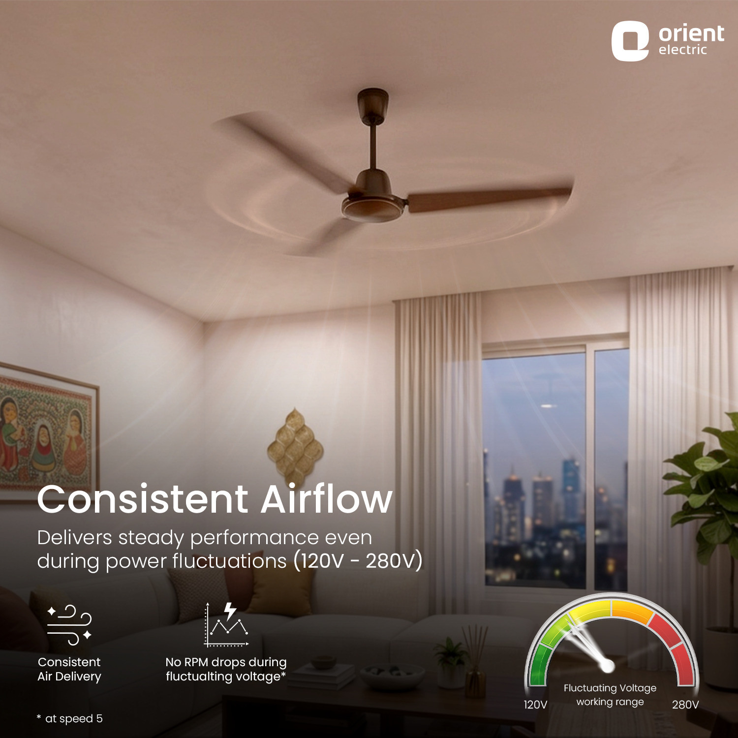 Image of Orient Electric Ujala Swift with 3 Year Warranty BLDC Motor with Remote, Energy Saving, High Air Delivery, Ultra High Speed 1200 mm Ceiling Fan