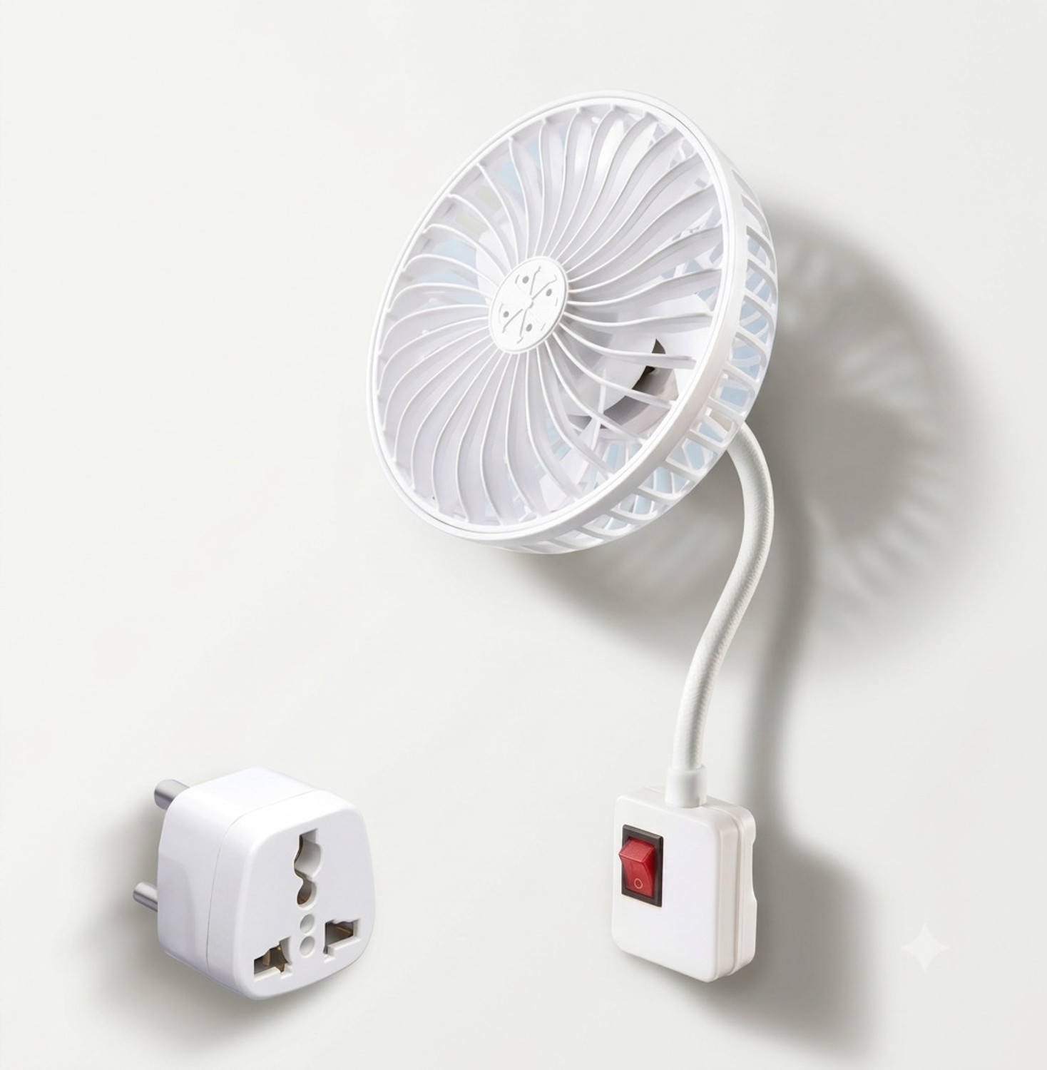 Image of omnex Mini Compact 5-Inch Fan with On /Off Switch and 360* Adjustable Hose Pipe Exhaust Fan