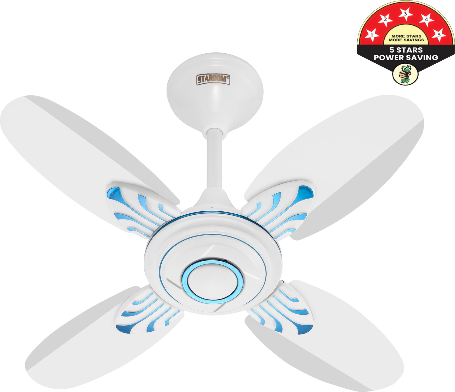 Image of Stardom st-EAGLE DECO 24 INCH white blue | Anti Dust | High Speed | Decorative with 24 Months Warranty Anti Dust 600 mm Ceiling Fan