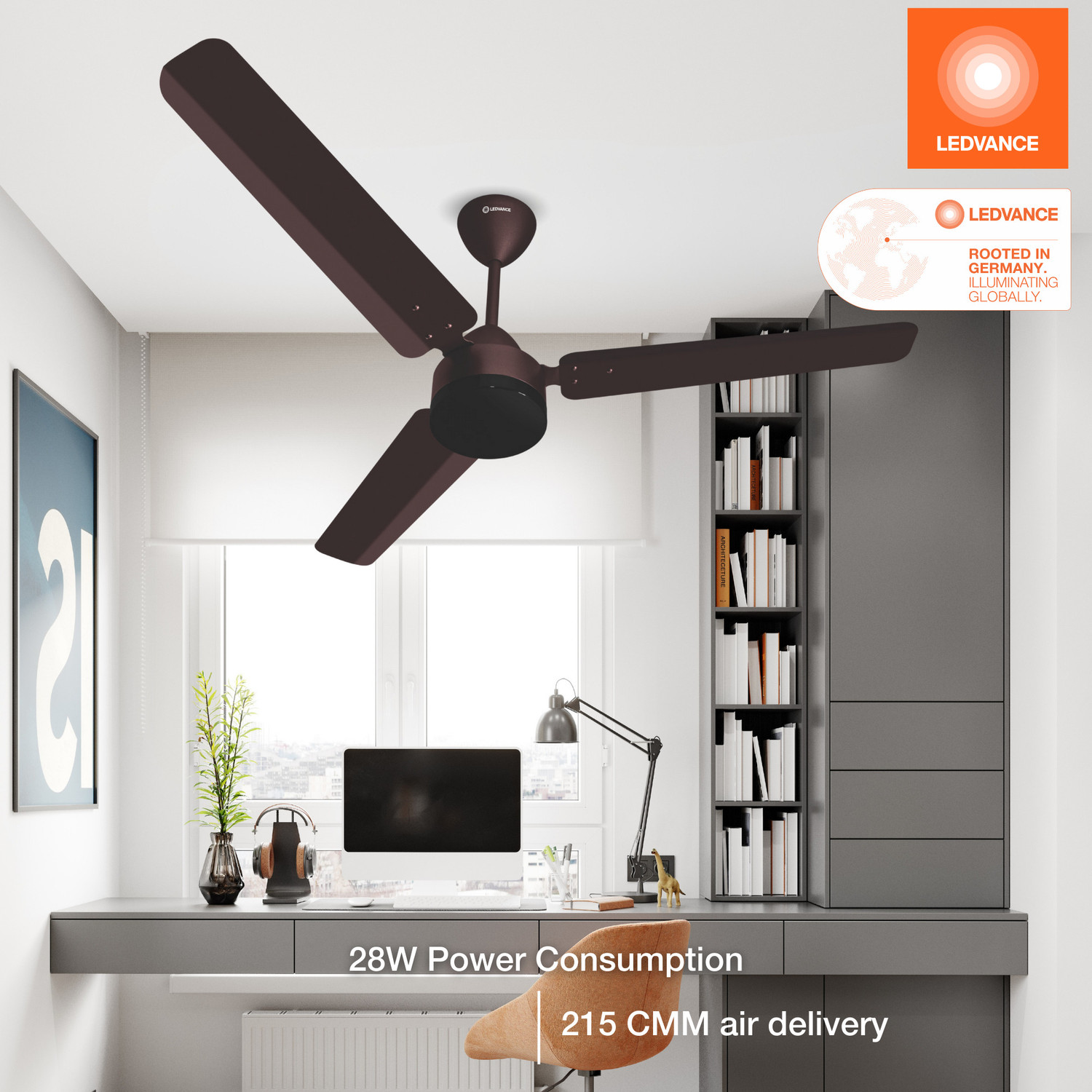 Image of ledvance Aero Master Supreme Ceiling Fan | For Rooms & Bedrooms | 5 Star BLDC Ceiling Fan with 3 Year Warranty Energy Saving 1200 mm Ceiling Fan