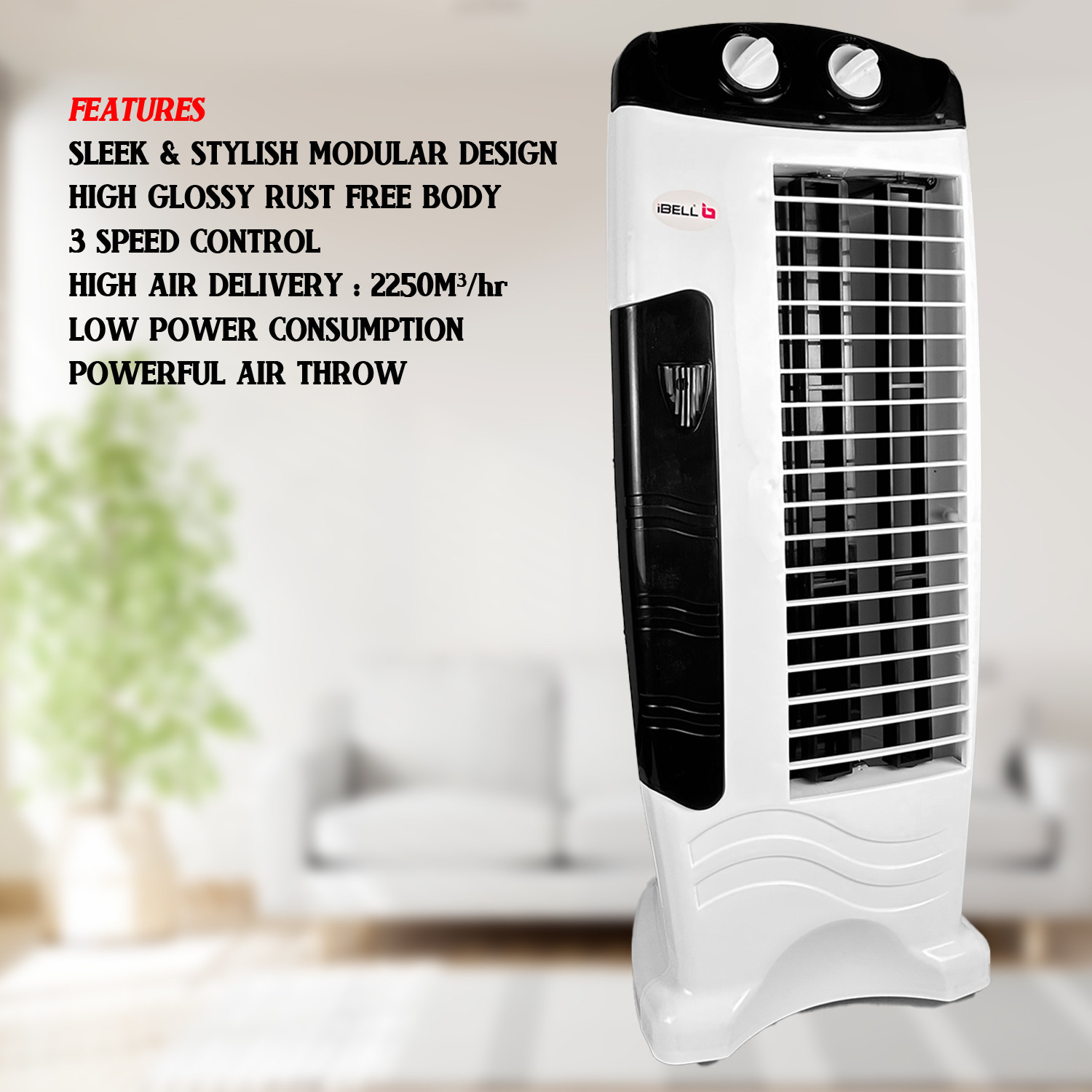 Image of iBELL HAWADELUXE with 18 Months Warranty Anti Dust Tower Fan