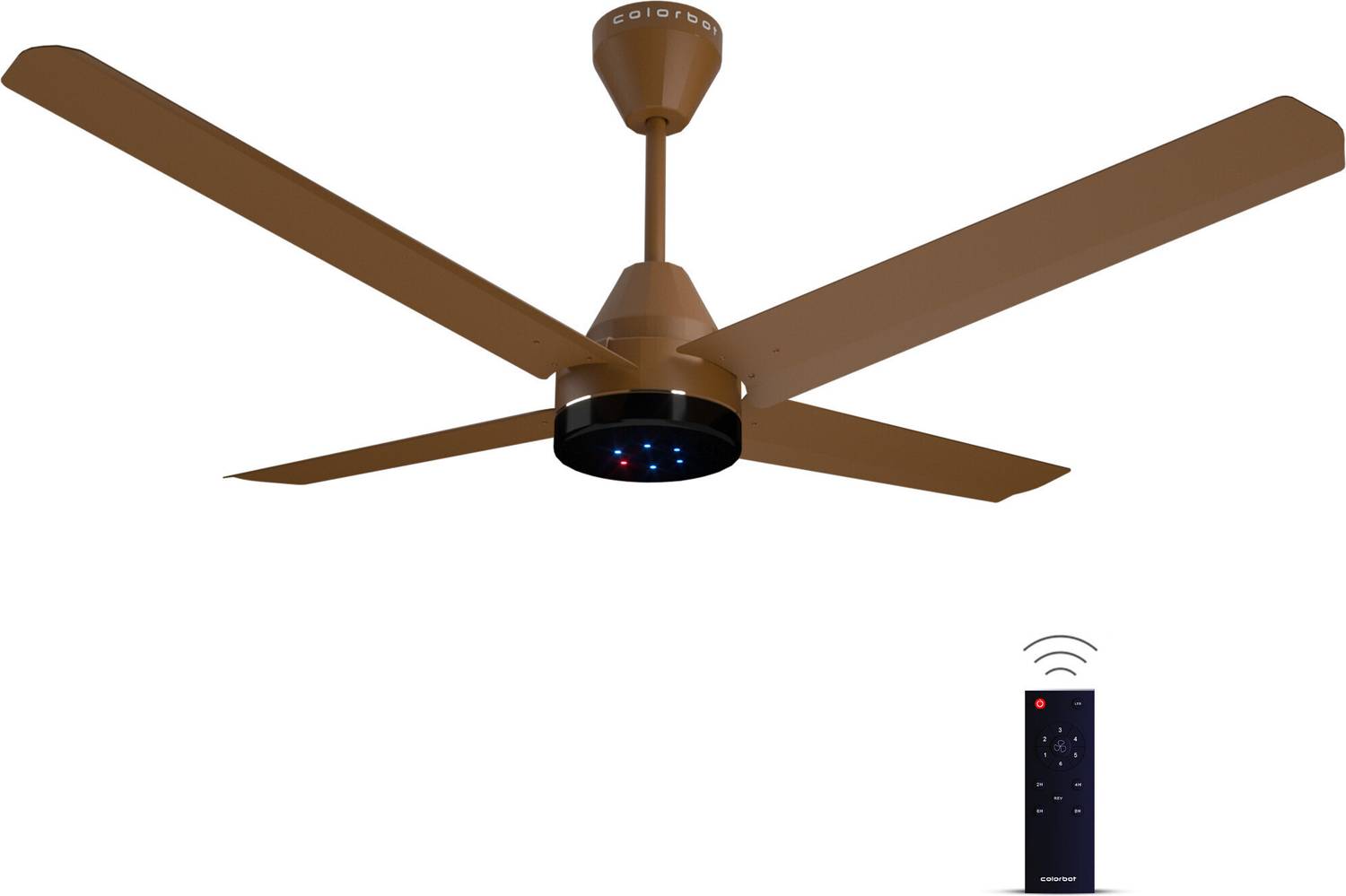 Colorbot Stella Quad BLDC Remote Controlled 4 Blade|High Airflow|LED|AeroQuiet+ Technolog with 4 Year Warranty BLDC Motor with Remote, With LED Indicators 1200 mm Ceiling Fan