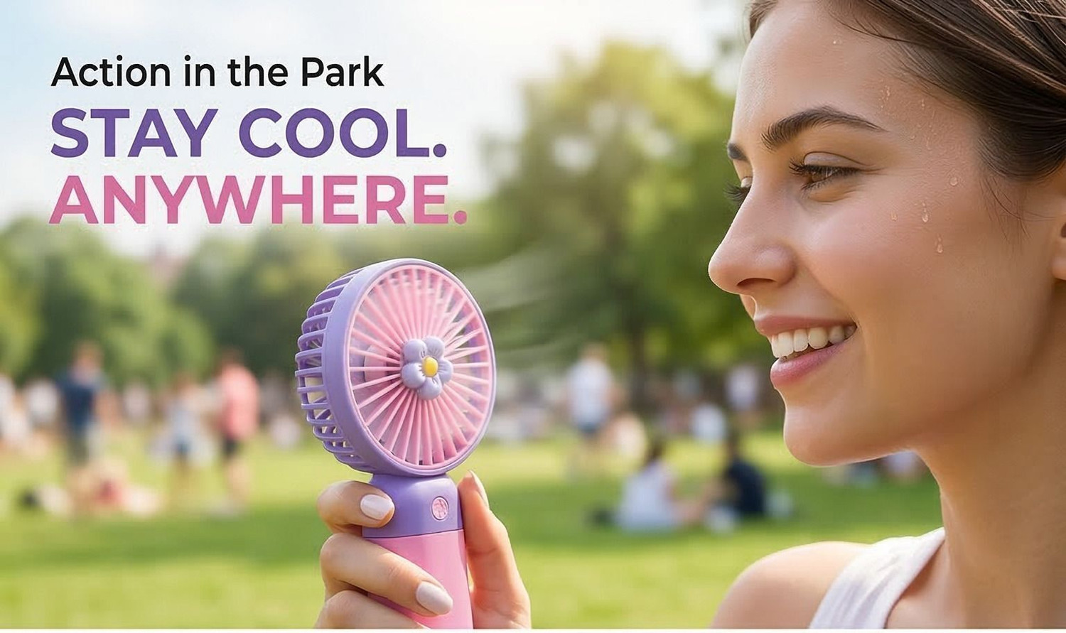 Image of Mardi Colorful Desktop Portable Fan Built-in Rechargeable Battery Operated Cooling Fan Silent Operation Table Fan