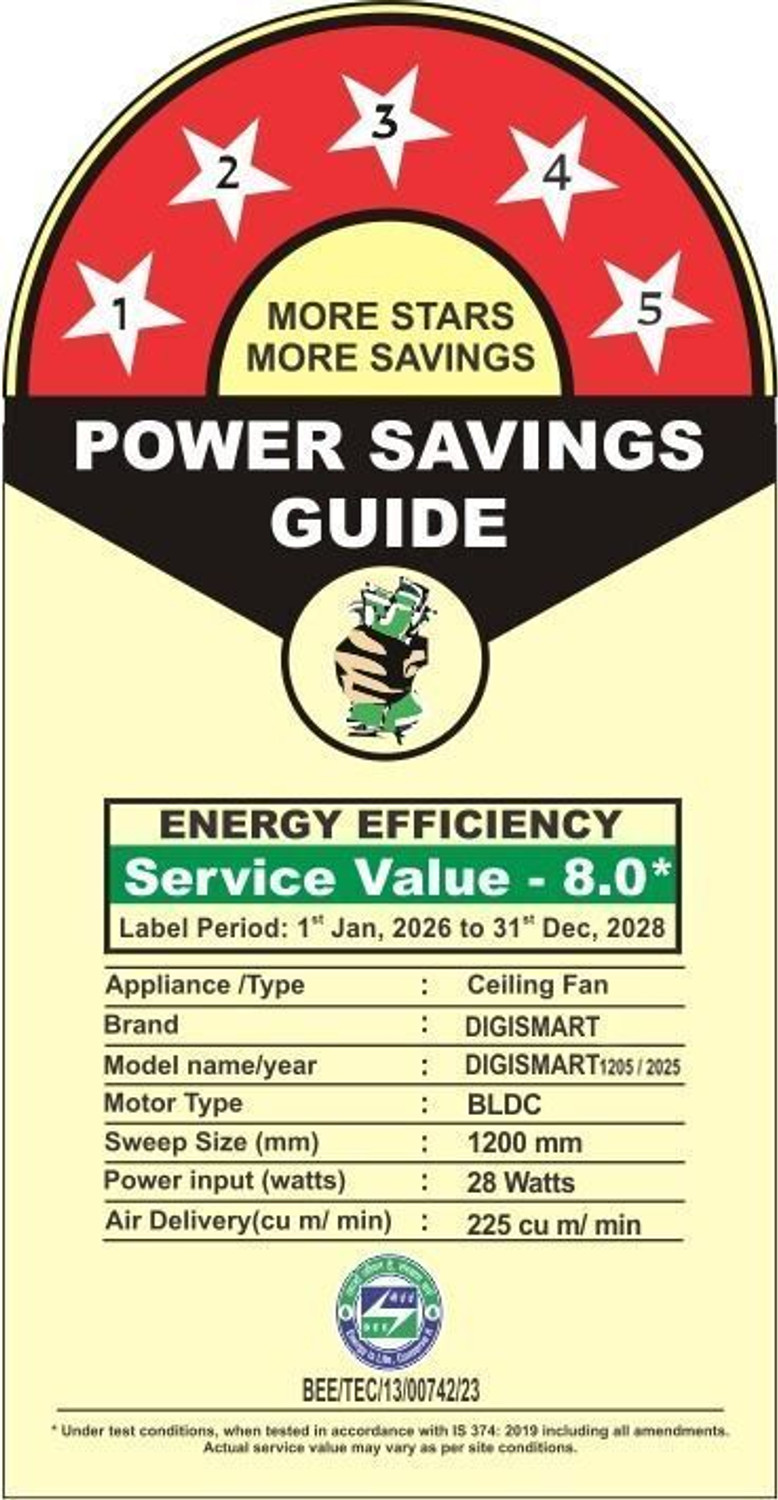 Image of DIGISMART Storm | BLDC Motor | Remote Control | Energy Saving | Silent Operation with 5 Year Warranty BLDC Motor with Remote 1200 mm Ceiling Fan