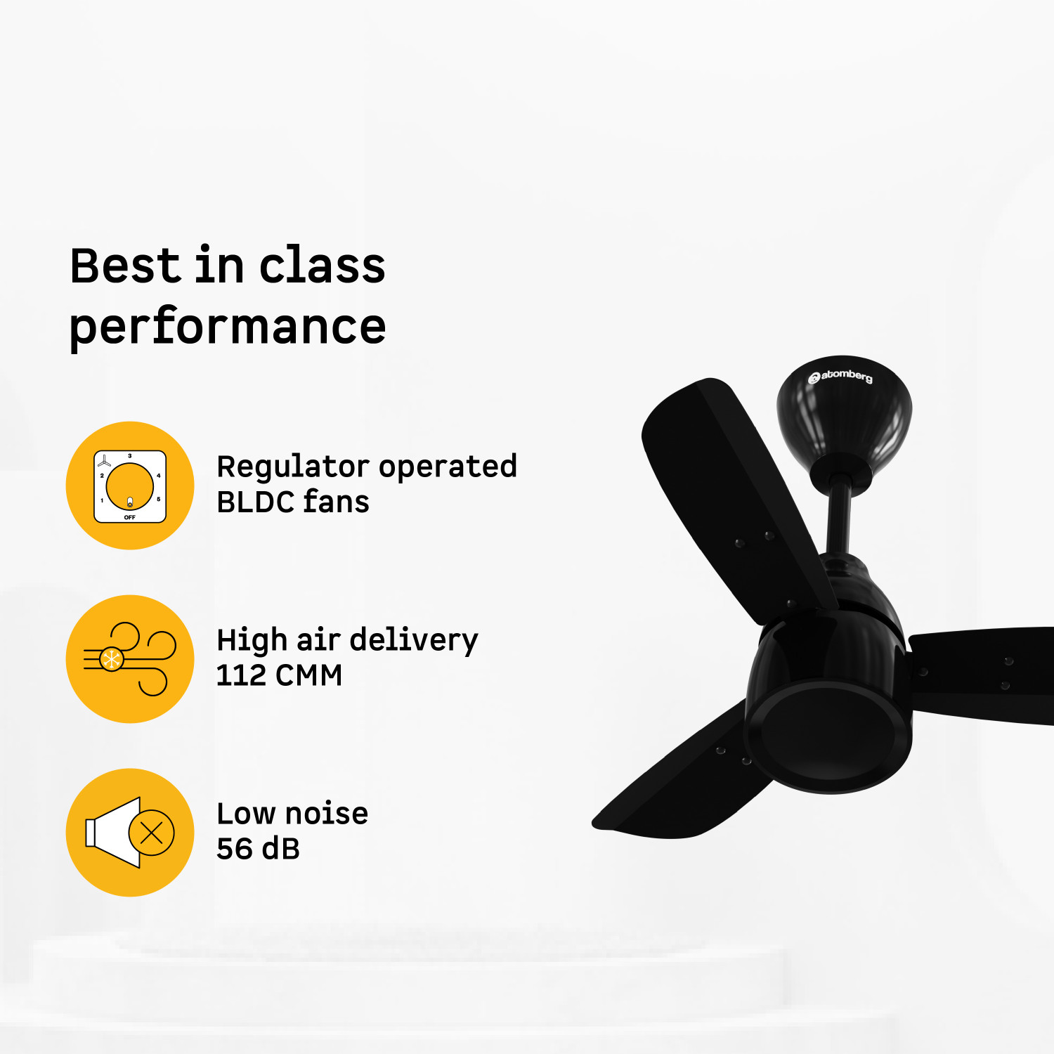 Image of Atomberg Renesa Prime Regulator Operated (No Remote)High Air DeliveryLow Noise with 3 Year Warranty BLDC Motor 600 mm Ceiling Fan