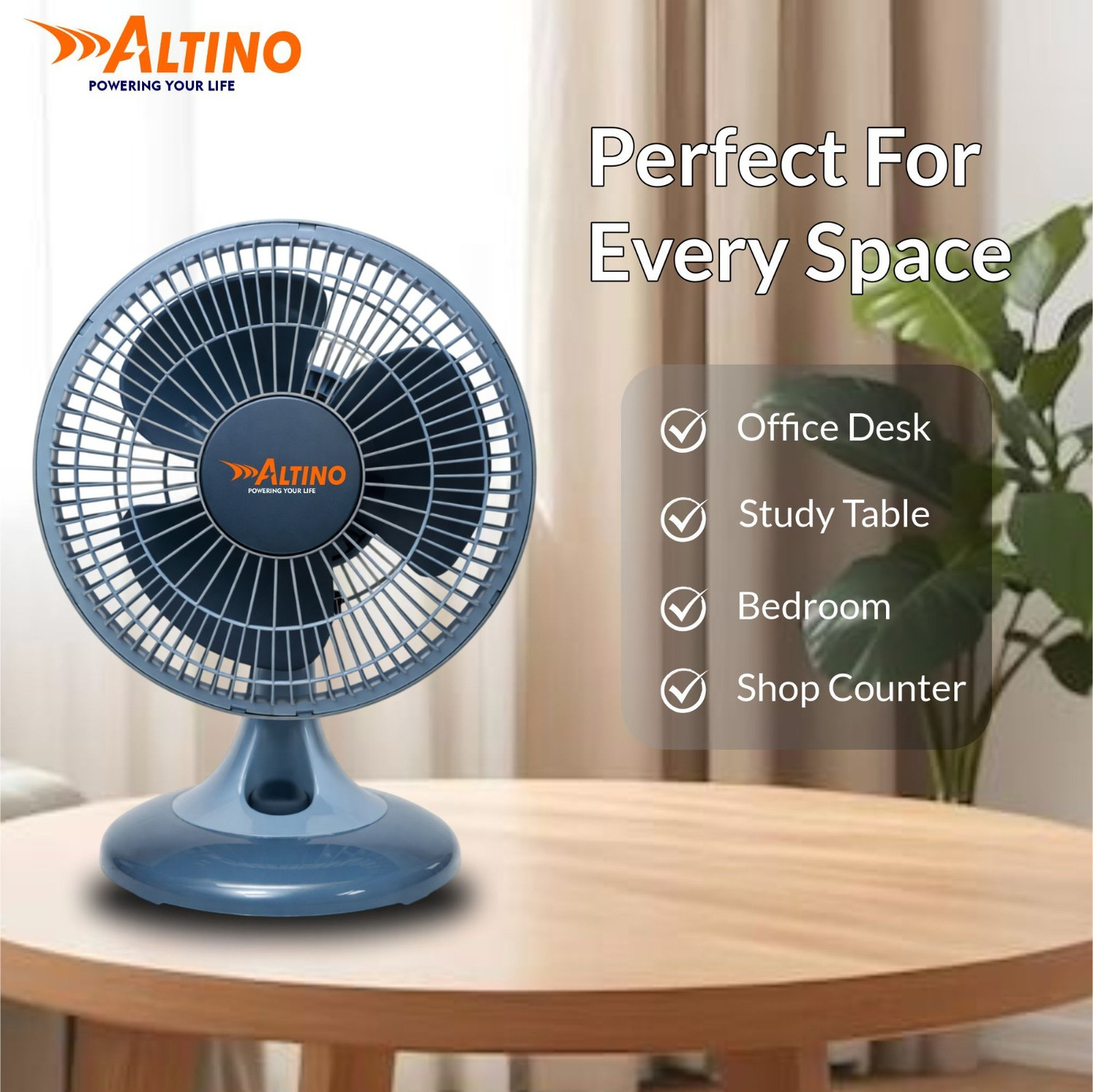 Image of ALTINO Table Fan 9Inch-28 with 1 Year Warranty 225 mm Table Fan