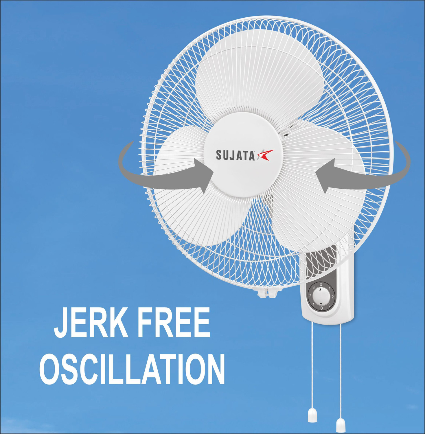 Image of SUJATA SWF 27 Wall Fan | 100% Copper Winding | Jerk Free | Oscillating Wall Fan with 2 Year Warranty High Air Delivery 400 mm Wall Fan