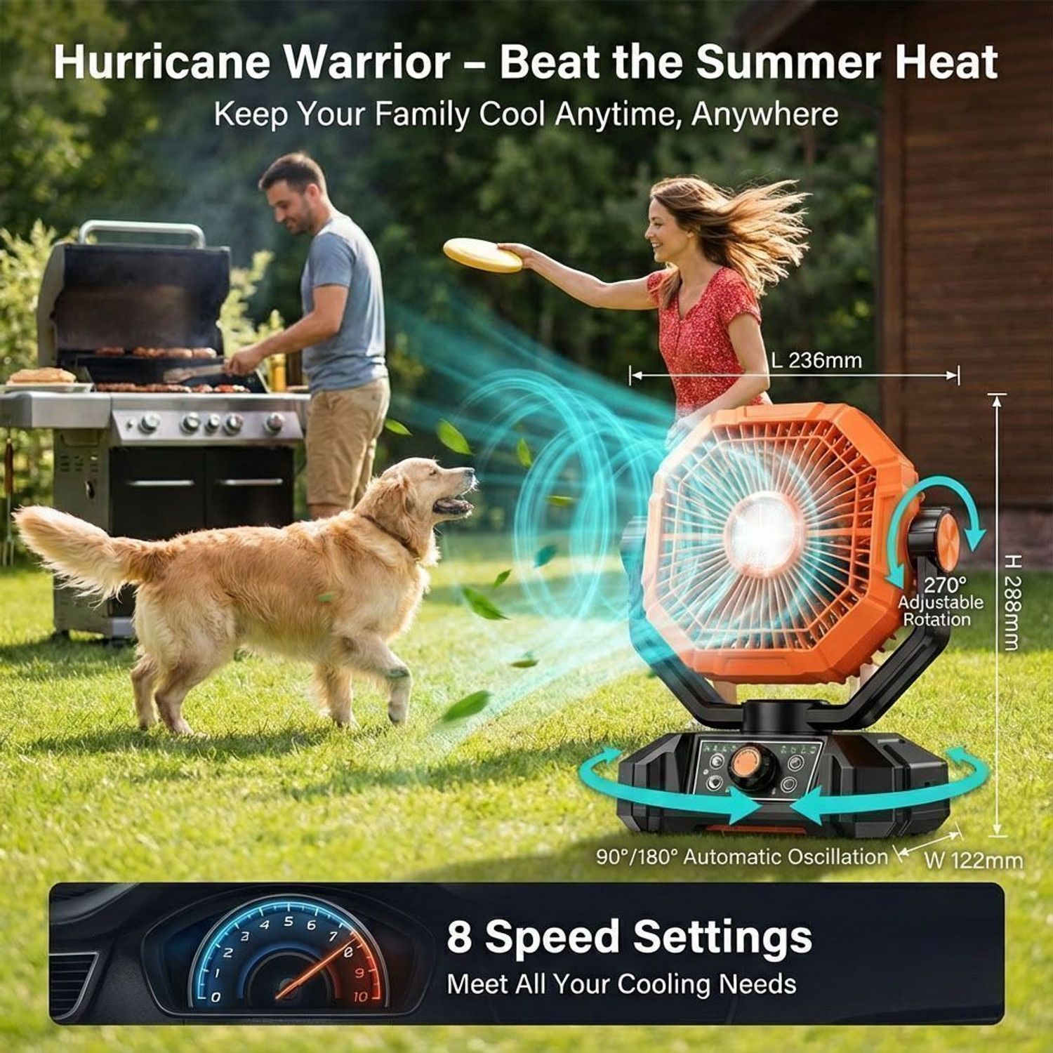Image of Tuarso 20000mAh Rechargeable Portable Fan for Home with LED Emergency Light, Battery with 12 Months Warranty Energy Saving, Remote Controlled, Silent Operation, Ultra High Speed 20 mm Table Fan