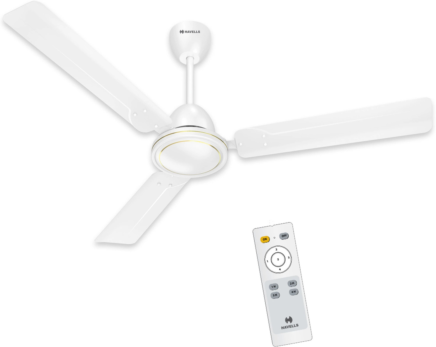 Image of HAVELLS Artemis BLDC with 2 Year Warranty BLDC Motor with Remote 1200 mm Ceiling Fan (5 Star | White | Pack of 1)