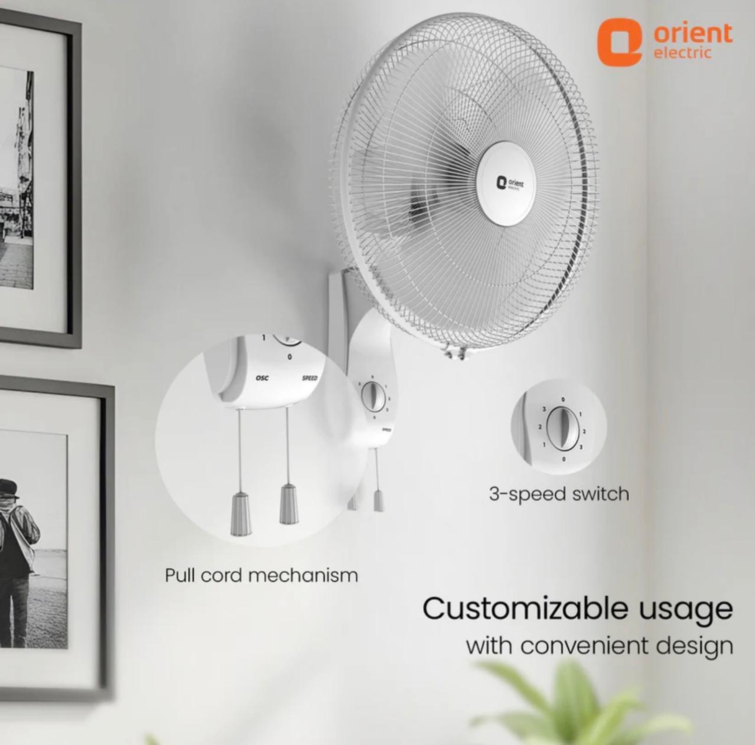 Image of Orient Electric ORIENT ELECTRIC WALL 47 with 24 Months Warranty High Air Delivery 400 mm Wall Fan