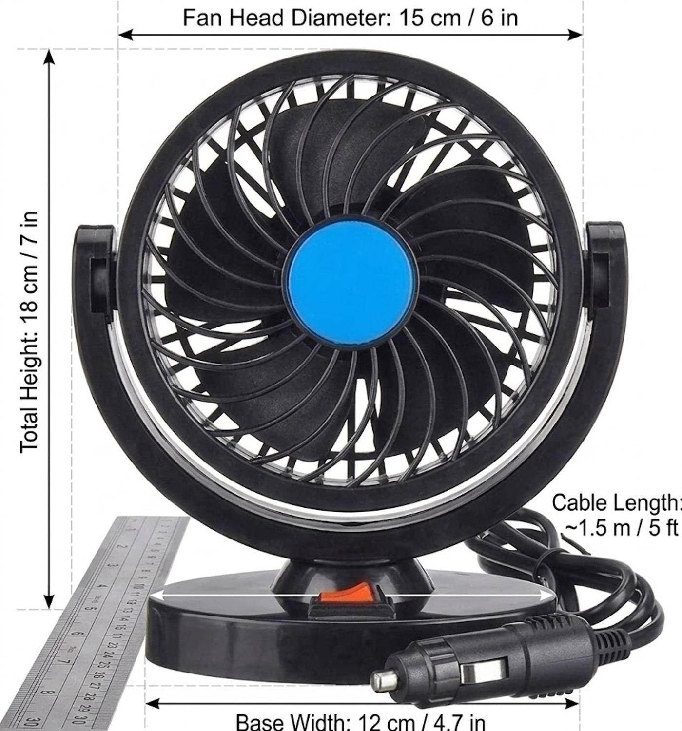 Image of HOME'S DESIRE Electric vehicle cooling fan for car, truck, and champion 5 mm Table Fan