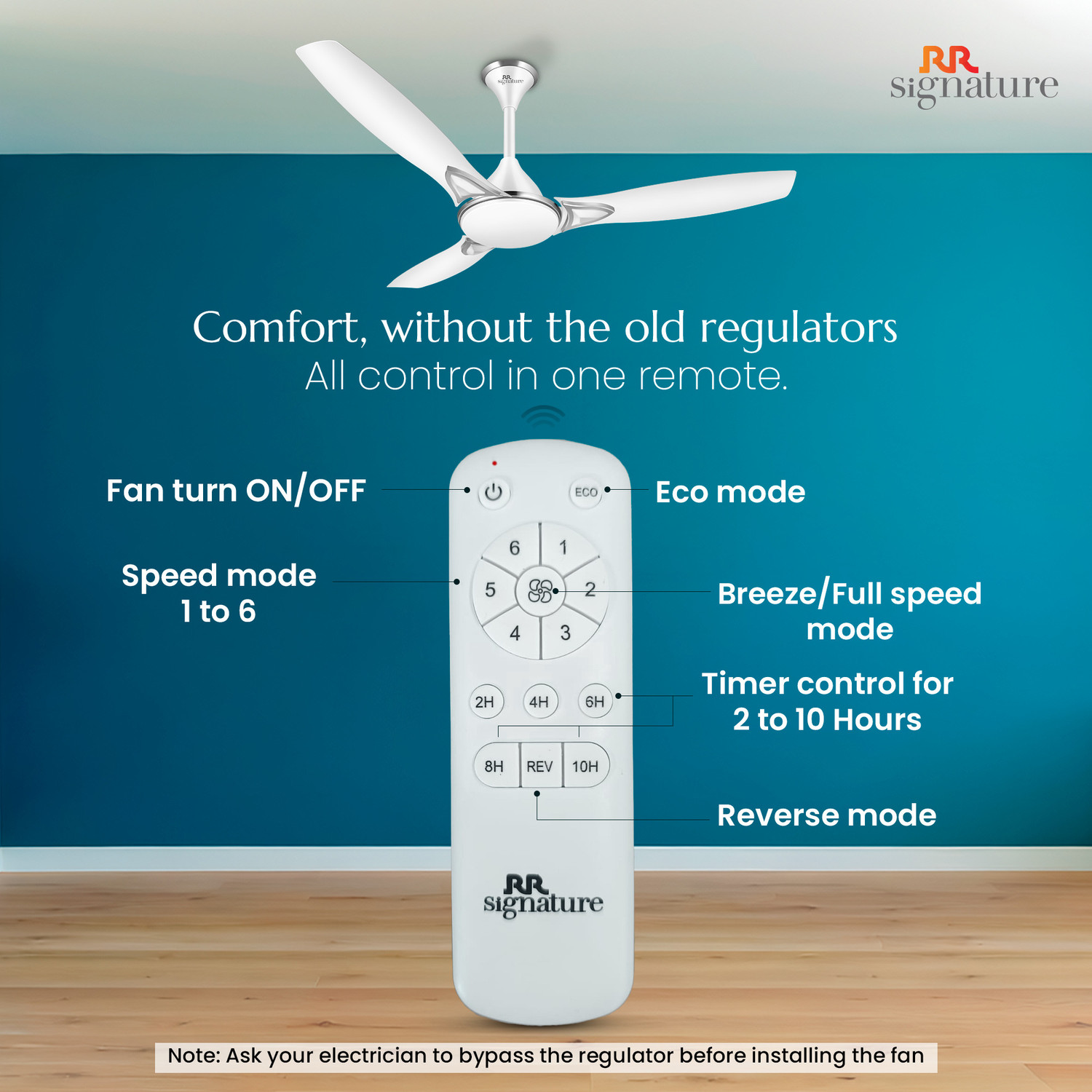 Image of RR CURVEAIR MAXX with 2 Year Warranty BLDC Motor 1200 mm Ceiling Fan
