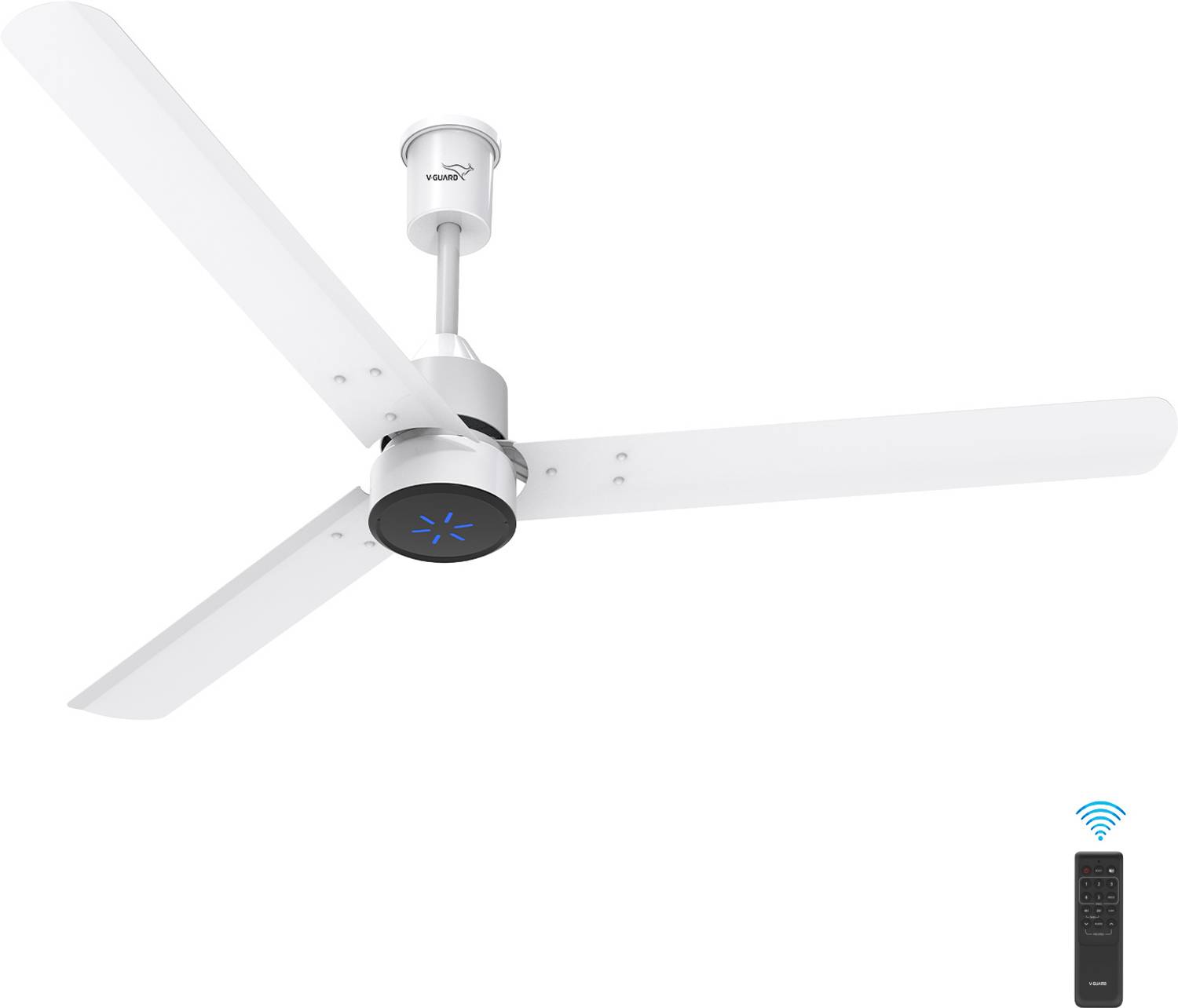 V-Guard Zenair Pro (White) with 24 Months Warranty BLDC Motor with Remote 1200 mm Ceiling Fan