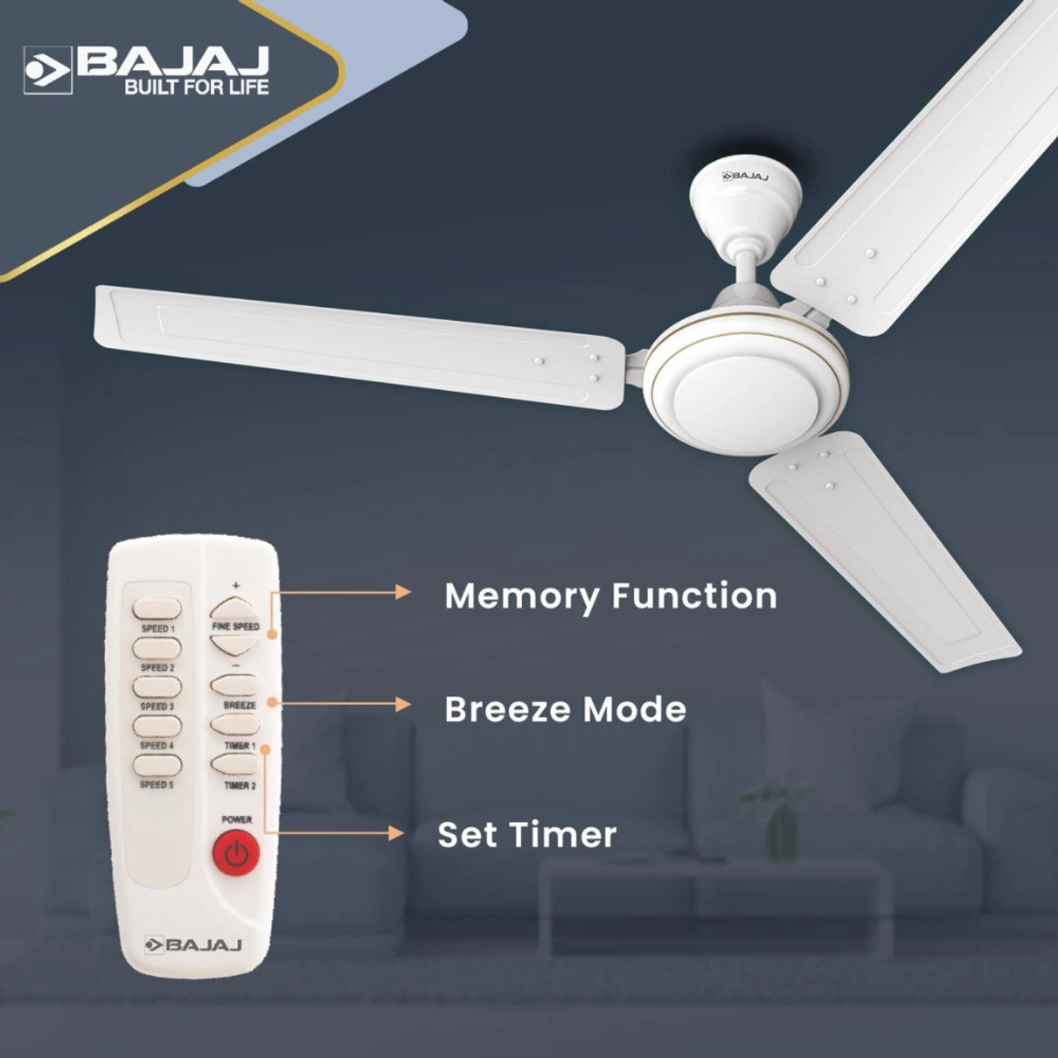 Image of BAJAJ Frore turbo with 2 Year Warranty BLDC Motor 1200 mm Ceiling Fan