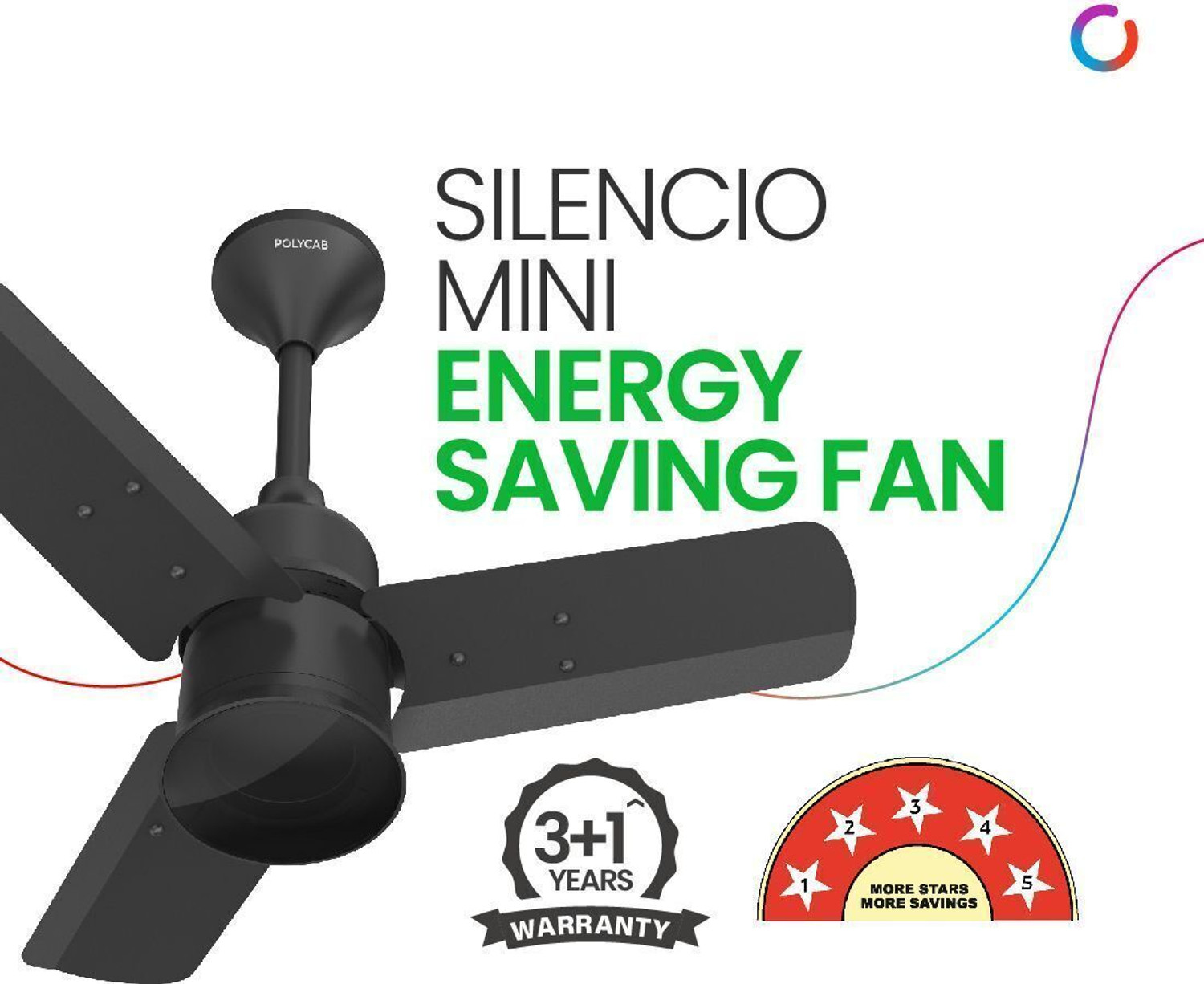 Image of Polycab Silencio Mini with 3 Year Warranty BLDC Motor with Remote 600 mm Ceiling Fan