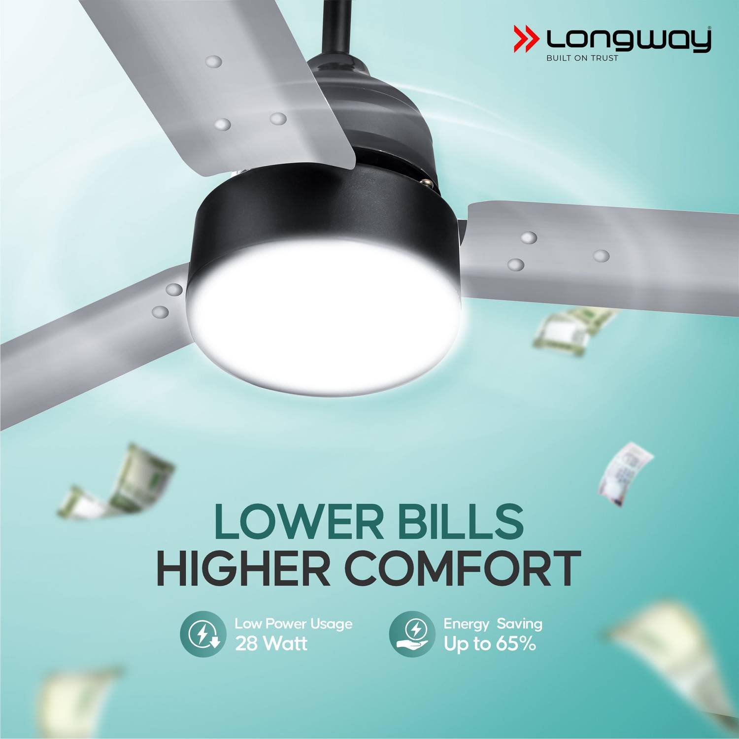 Longway Luminair 1200mm Ceiling Fan with BLDC Motor - Image 4