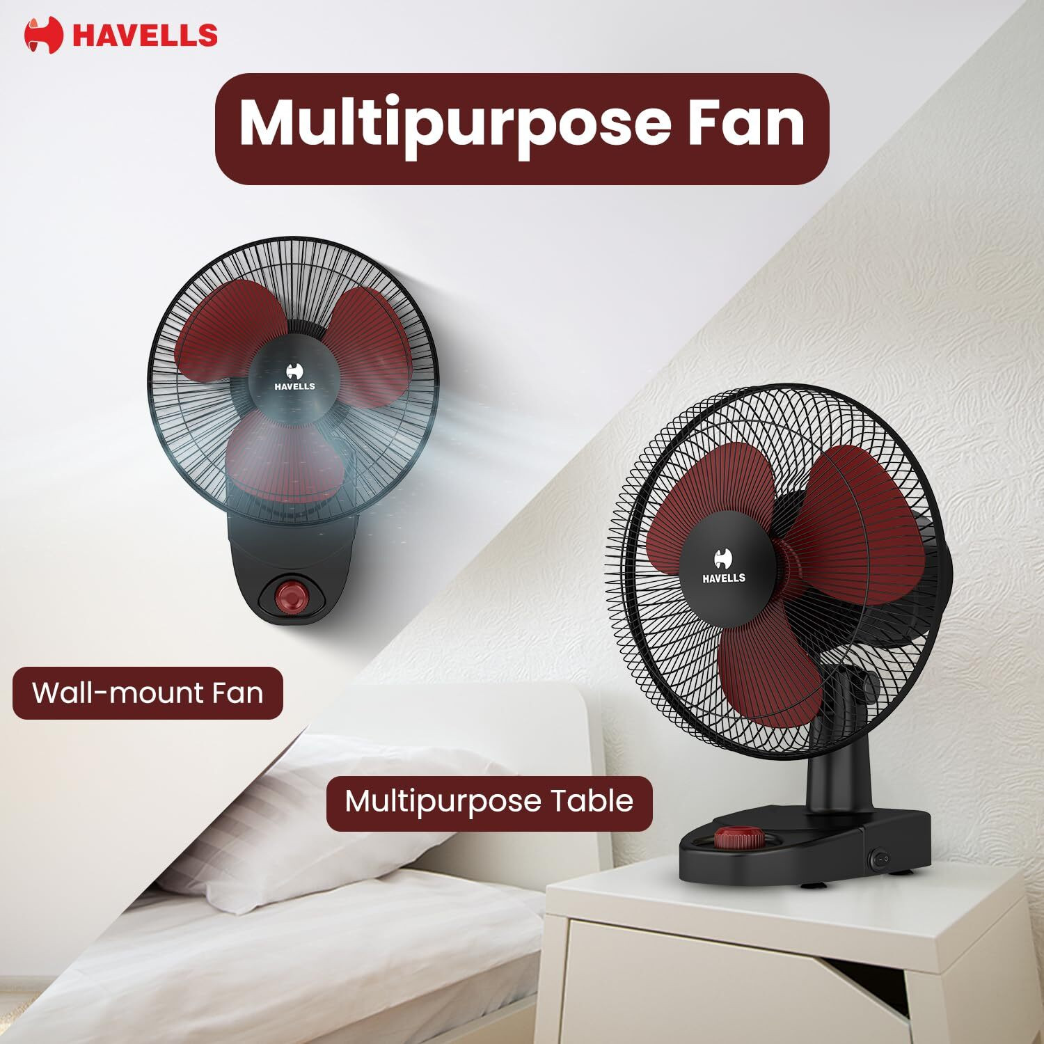 Image of HAVELLS CANDY HS Wall Fan with 2 Year Warranty Energy Saving 230 mm Pedestal Fan