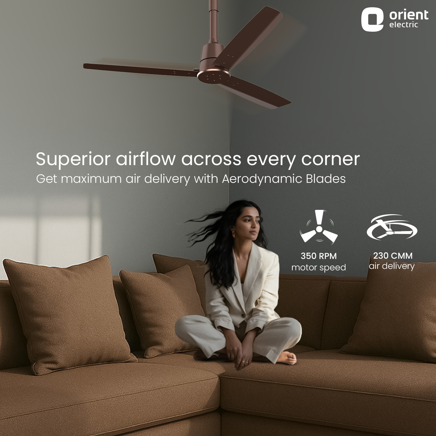 Image of Orient Electric Proton BLDC| LED Speed Indicator Lights |BEE 5 Star Rated| Superior Air Delivery with 3 Year Warranty BLDC Motor with Remote 1200 mm Ceiling Fan