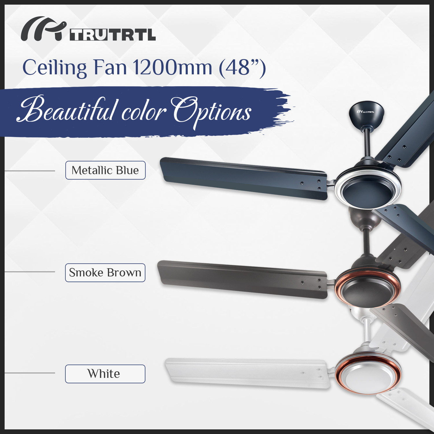 Image of truTRTL Smart Ceiling Fan 1200 mm (48 inch) High-Speed with 2 Year Warranty with 1 Year Warranty 1200 mm Ceiling Fan
