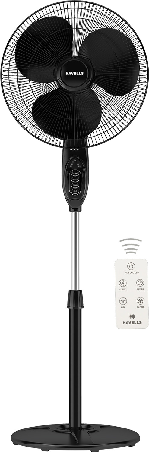 Image of HAVELLS Gatik Pro 400mm BLDC Pedestal Fan| 120 Ribs Guard for Safety| Smooth Oscillation with 2 Year Warranty BLDC Motor with Remote 400 mm Pedestal Fan
