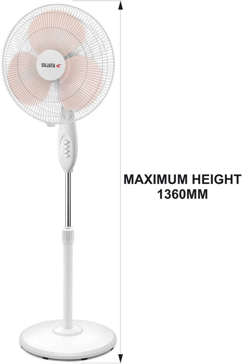 Image of SUJATA LX SPF09 Pedestal Fan | Overload Thermal Protection | Oscillating Pedestal Fan with 2 Year Warranty Silent Operation 400 mm Pedestal Fan