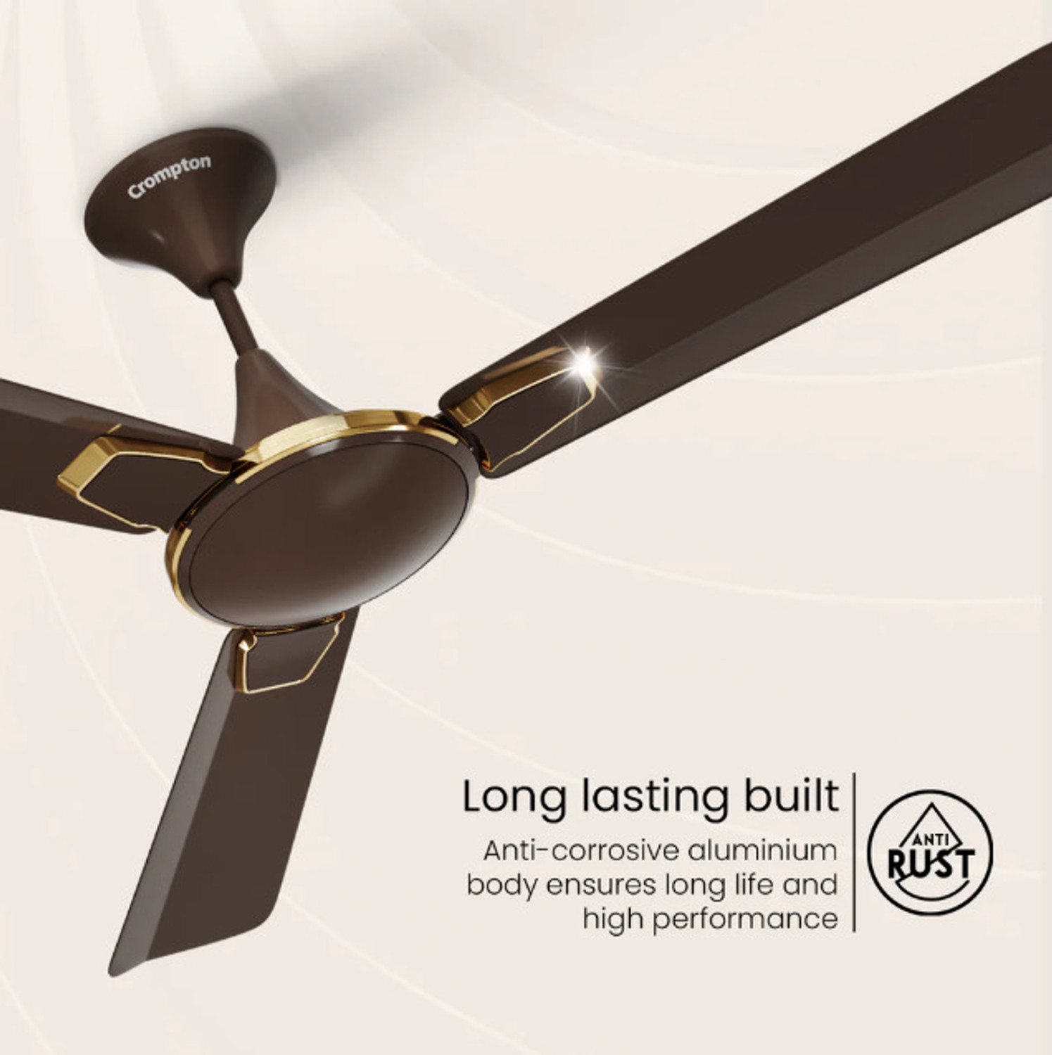 Image of Crompton Aura Prime Anti Dust Pack of 2 with 1 Year Warranty 1200 mm Ceiling Fan