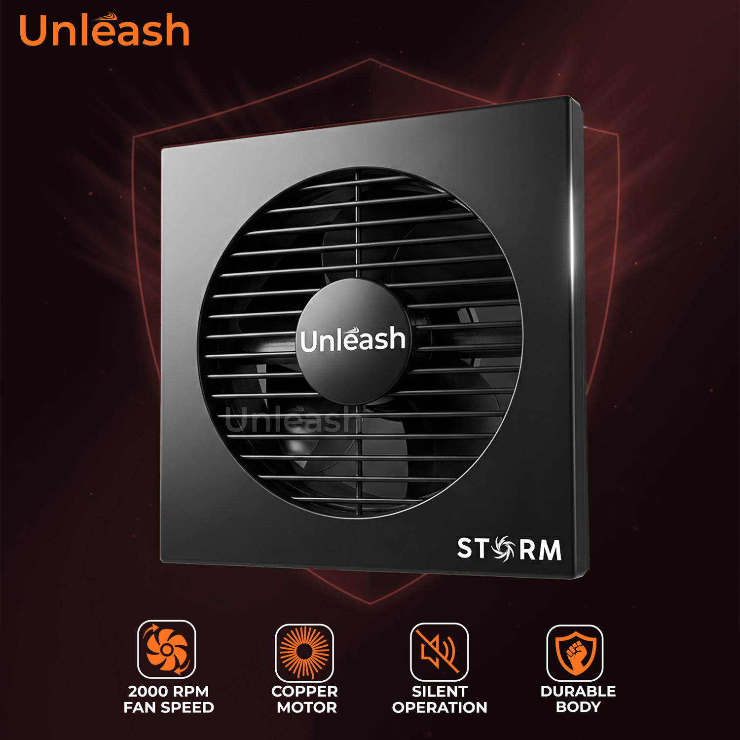 Image of unleash Storm 8 inch Exhaust | High Speed | Low Noise | Energy Efficient 200 mm Exhaust Fan