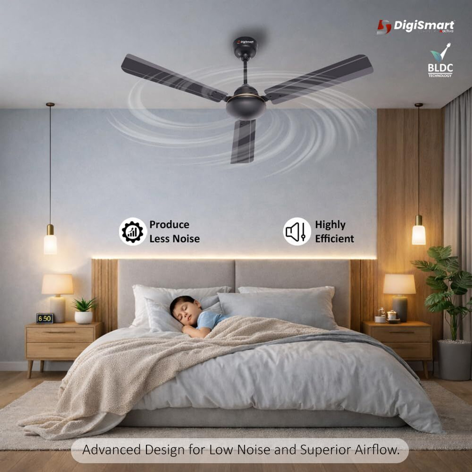 Image of DIGISMART Storm with 5 Year Warranty BLDC Motor with Remote, Energy Saving, Silent Operation, High Air Delivery, Anti Rust 1200 mm Ceiling Fan